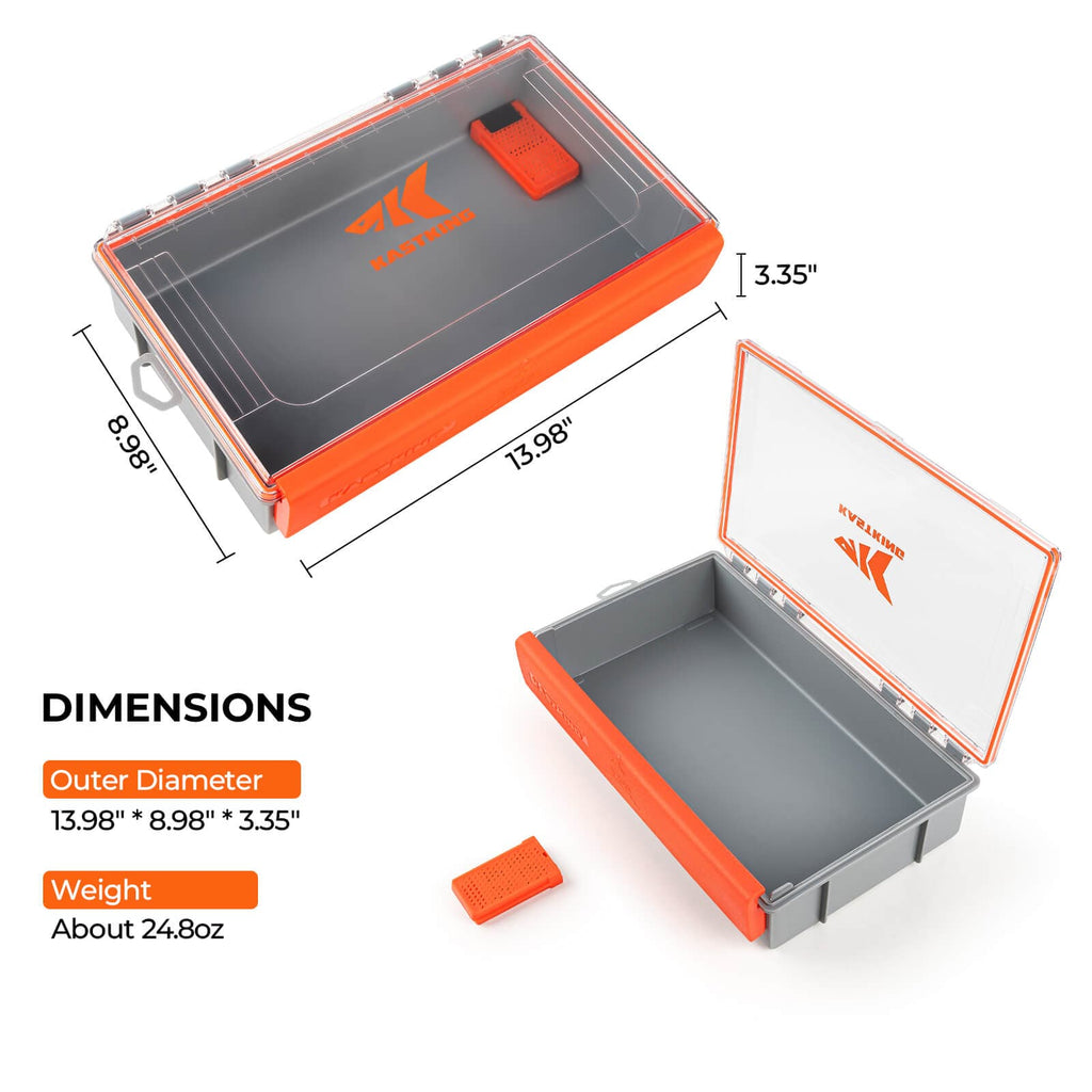 thumbnail image 2 of Fishing Tackle Storage Hard Case 2 Sided Storage Trays Handle Portable Plastic Organizer Box 2 of 13