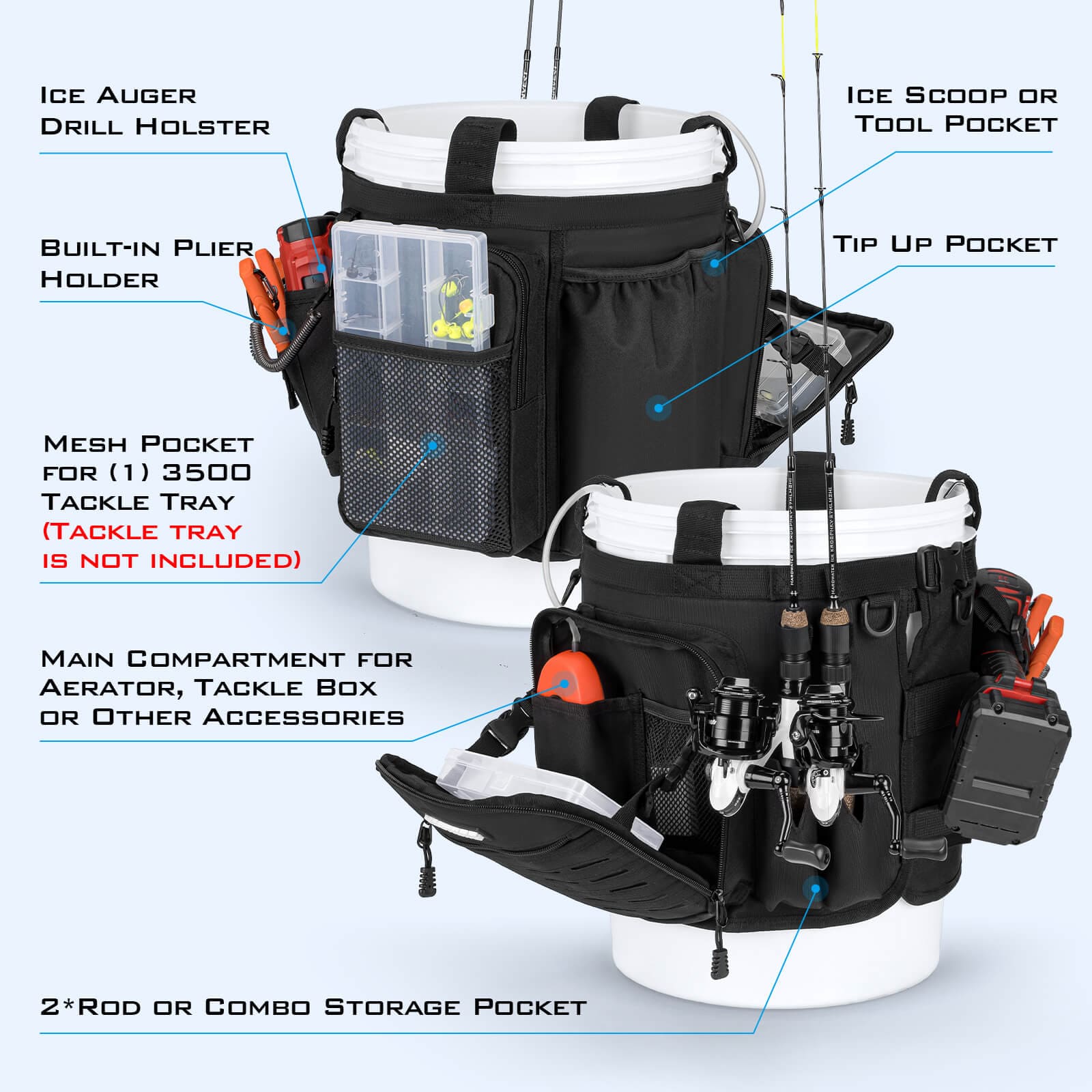 Ice Fishing Bucket Type Box with Seat, 5 gal – TONAREX