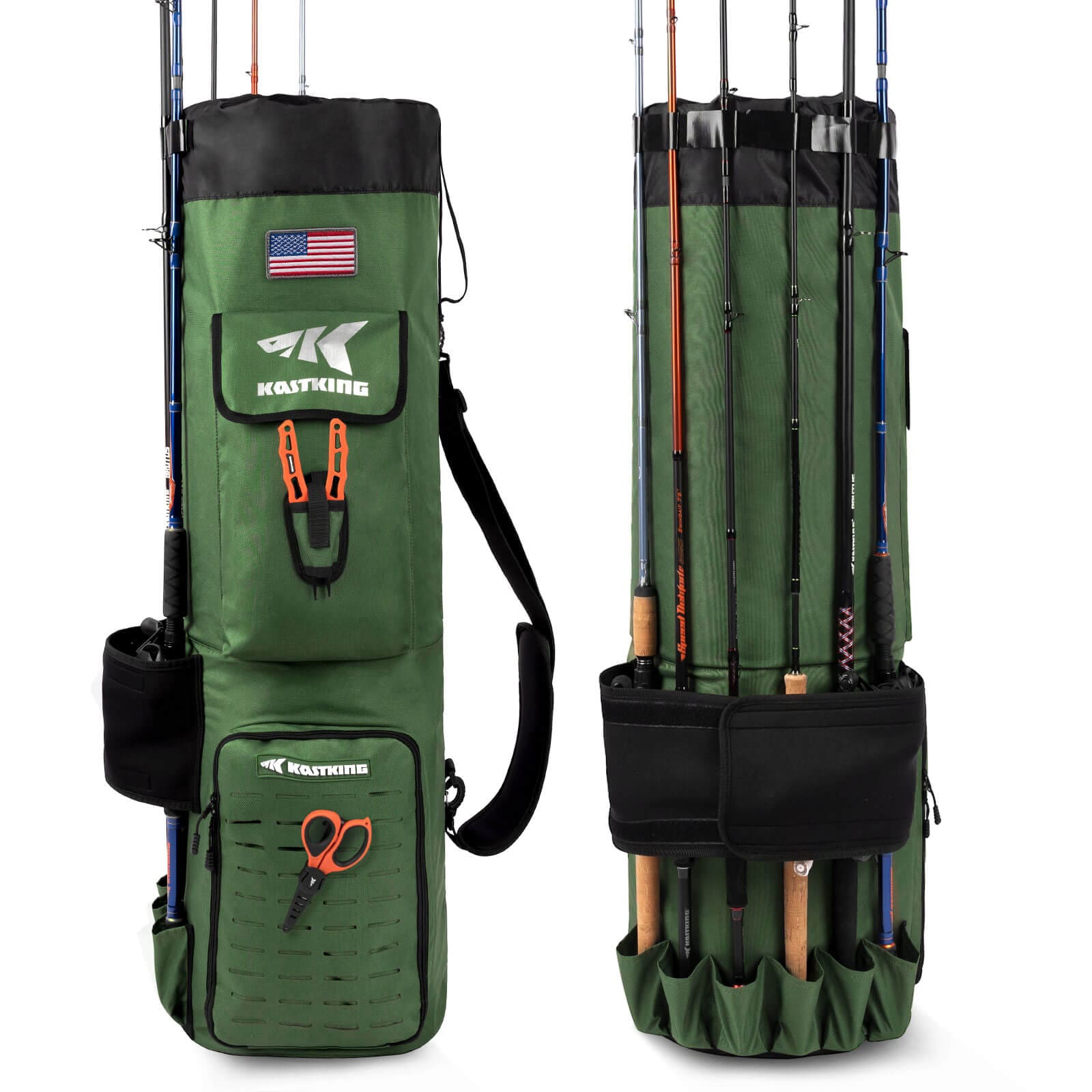 kokiya Fishing Pole Bag Foldable Traveling Fishing Rod Bag