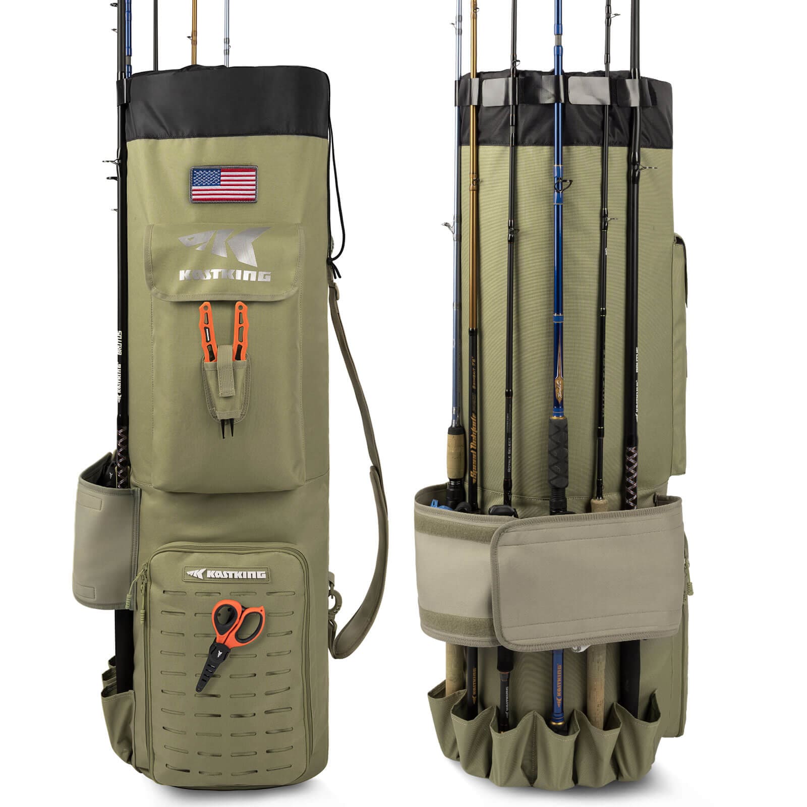 Kastking Backpack KastKarryall Fishing Sling Backpack - Tackle Bag With Rod  Holder, MOLLE, Pliers Sheath Tactical Backpack