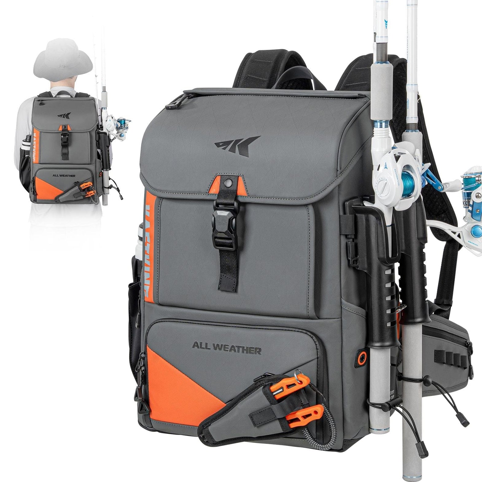 fishing tackle bags with work surfae MoiShow Box Bag - Fishing for Saltwater or Freshwater (#Khaki) Fishing Tackle Bags - Padded Shoulder Strap and the Daisy Chain feature expands storage options Fishing Tackle Bags - 4