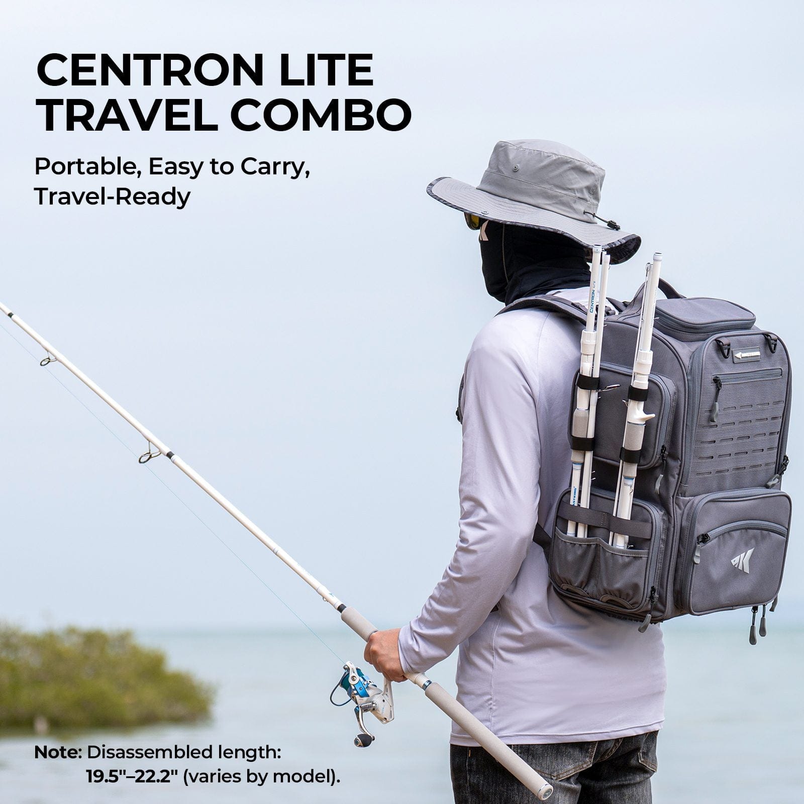 portable fishing gear KastKing Centron Lite Travel Spinning Fishing Rod and Reel Combo
