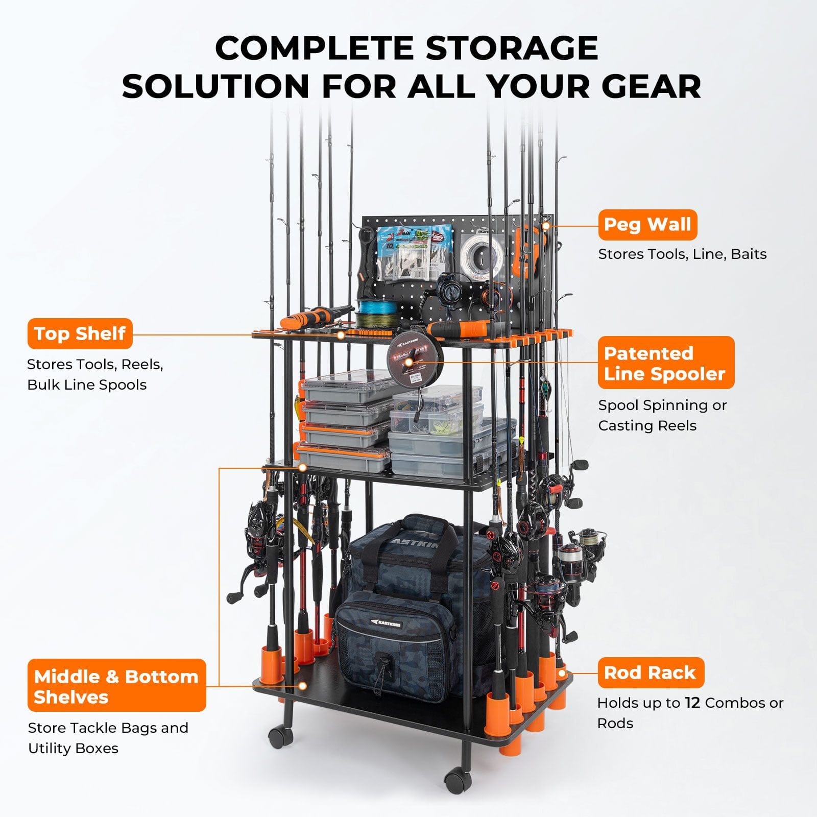 KastKing Gear Trolley Rod Rack