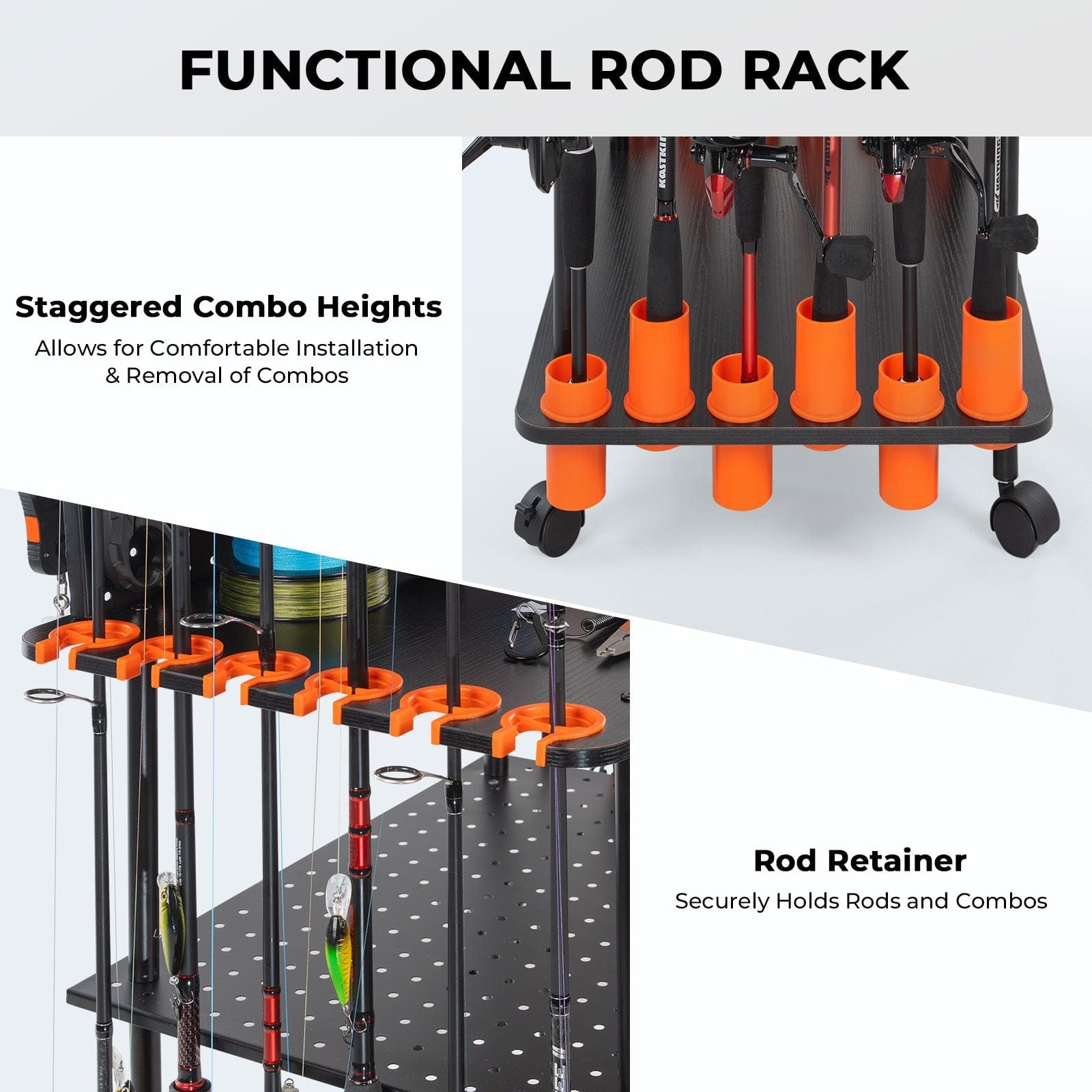 kastking fishing rod holder KastKing Gear Trolley Rod Rack Small (17"x13"x43.5")