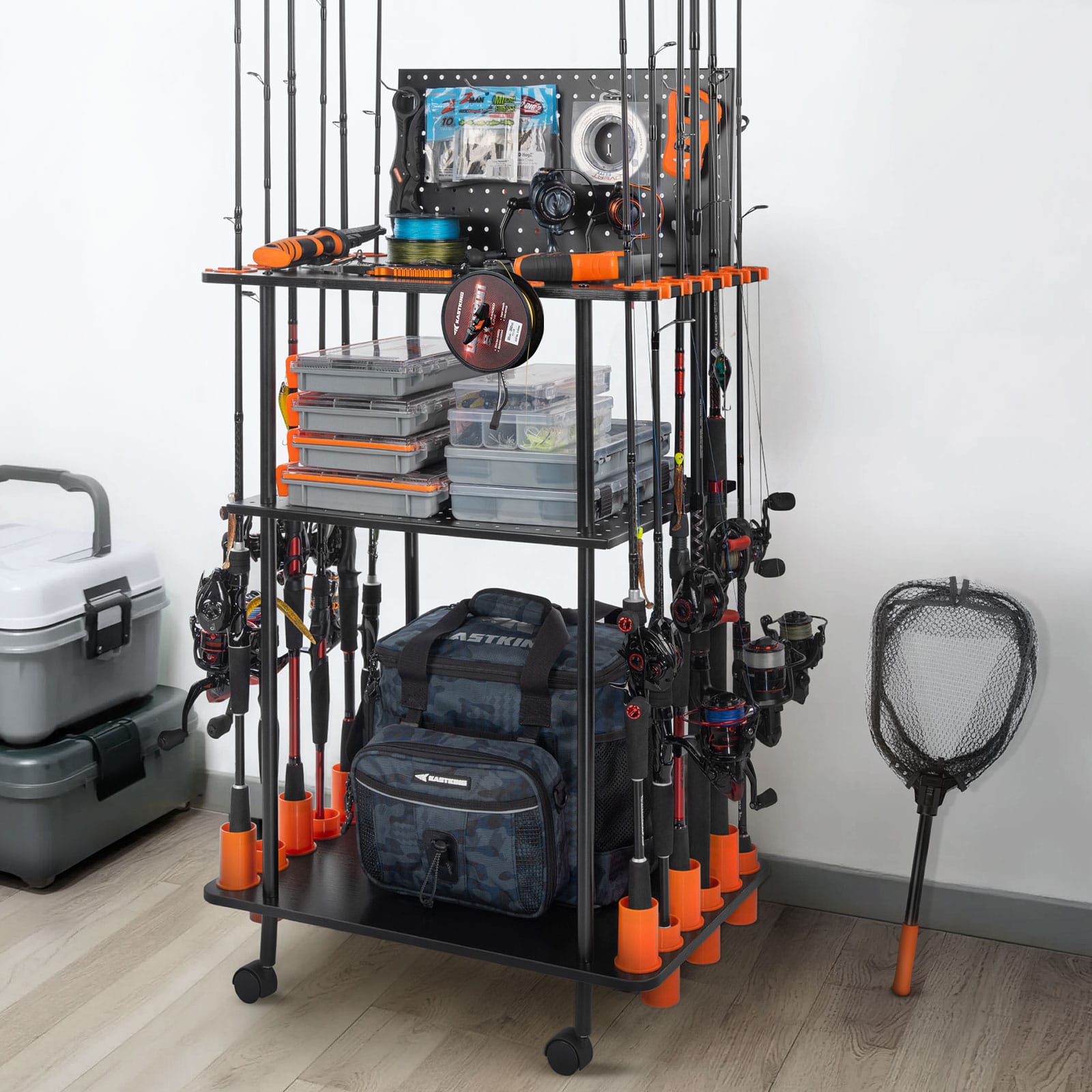kastking fishing rod holder KastKing Gear Trolley Rod Rack Small (17"x13"x43.5")