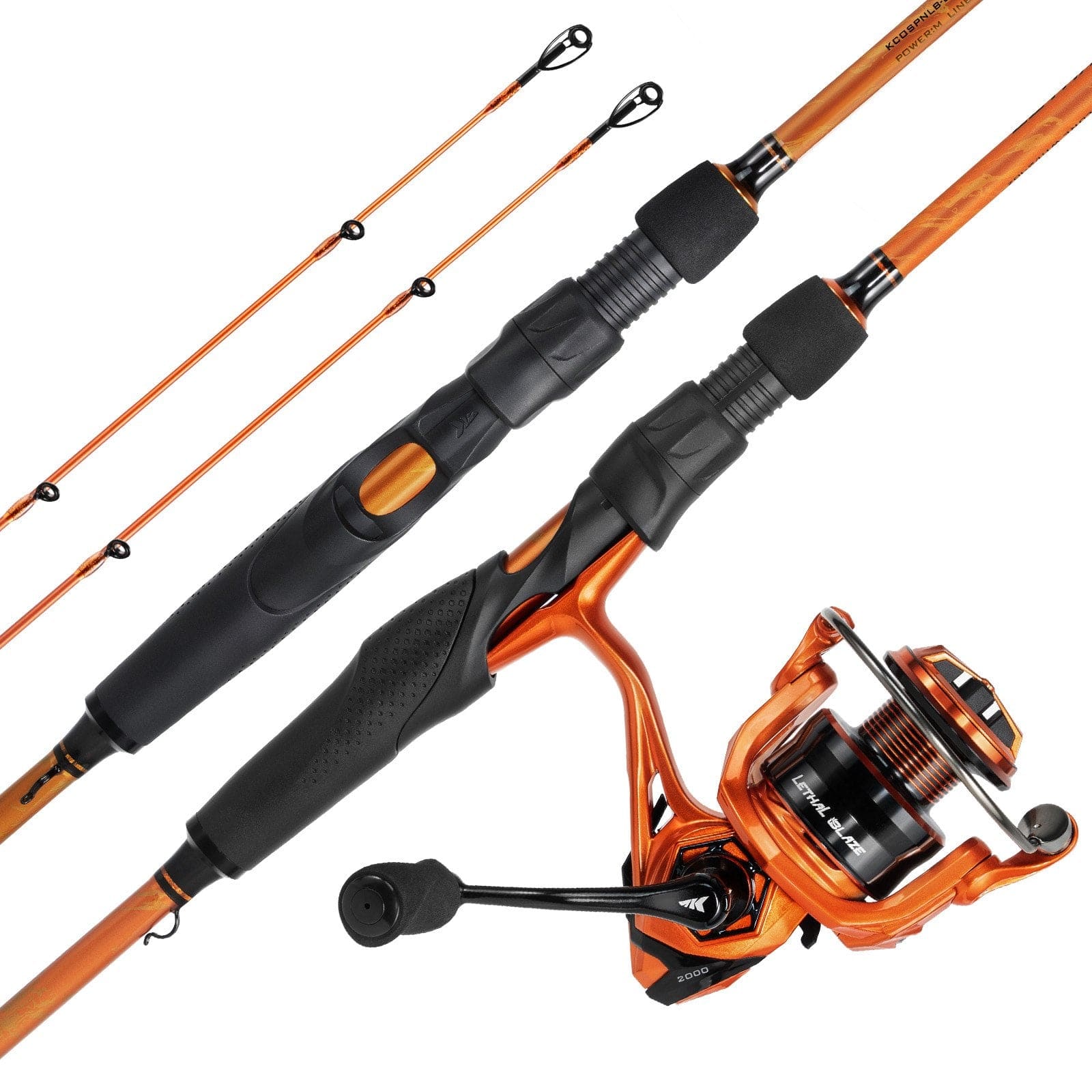 blazerod fishing pole KastKing Lethal Blaze Twin-Tip Spinning Fishing Rod and Reel Combo 3000 / 7'4" / Medium Heavy / Fast