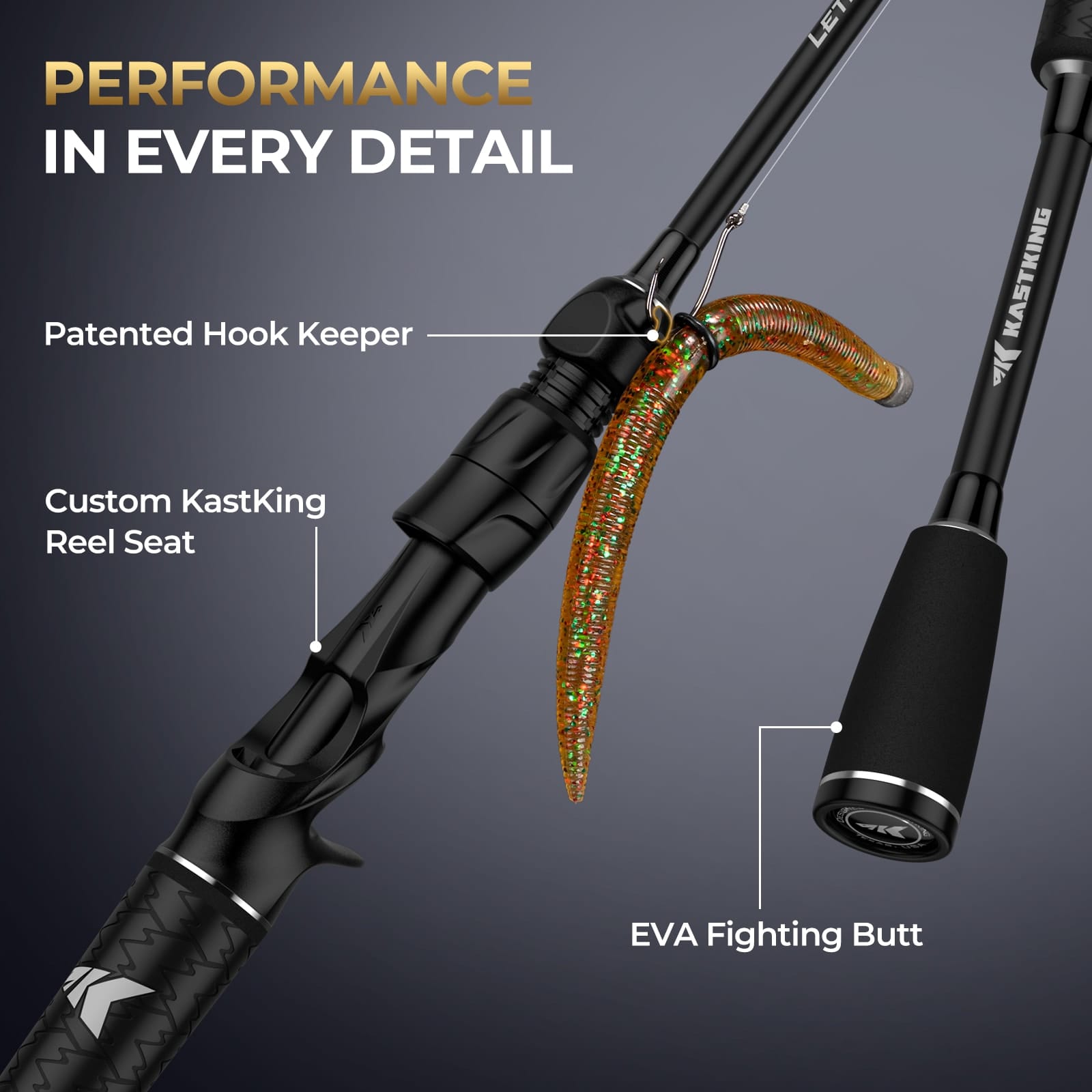 KastKing Lethal Phantom Twin-tip Baitcaster Rod and Reel Combo