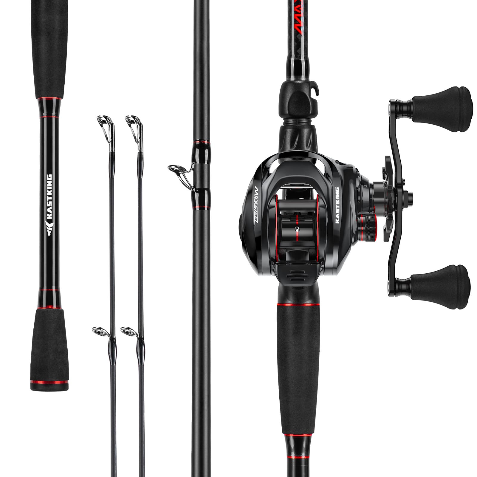 KastKing MaxSteel Twin-Tip Baitcaster Rod and Reel Combo