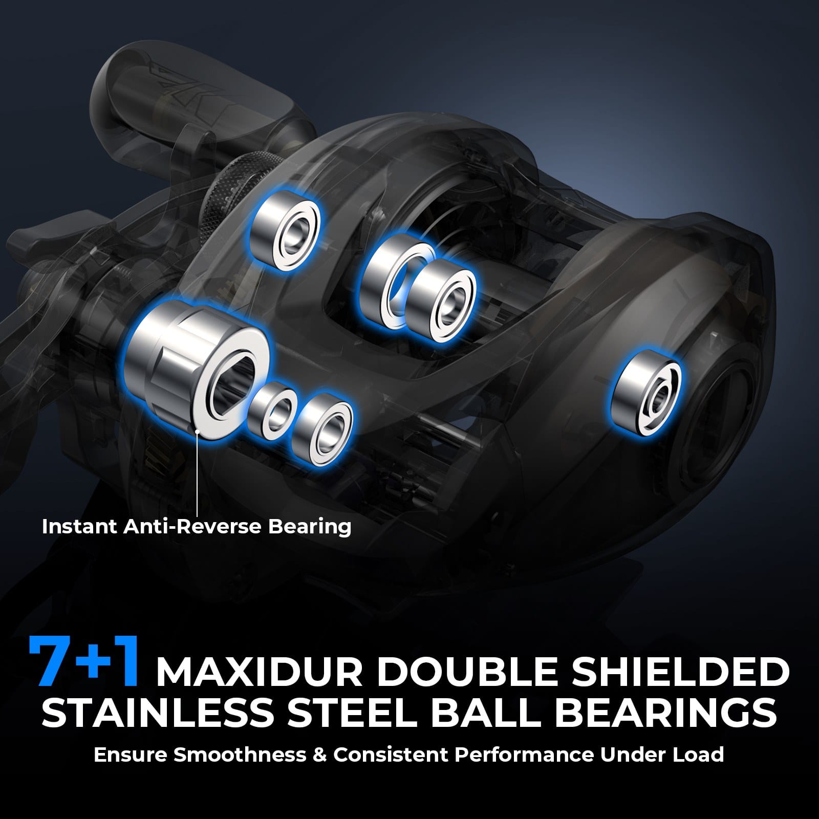 baitcasting reel ball bearings Baitcaster Carbon Fiber 9+1 Anti-Corrosion Fishing Reel Magnetic Brake System Bait Caster Reel High Speed Gear Ratio 6.3:1 Ultra Smooth(Left Hand) : Sports & Outdoors 1 high gear ratio makes it faster Exbert Baitcasting Reel 18+1bb Ball