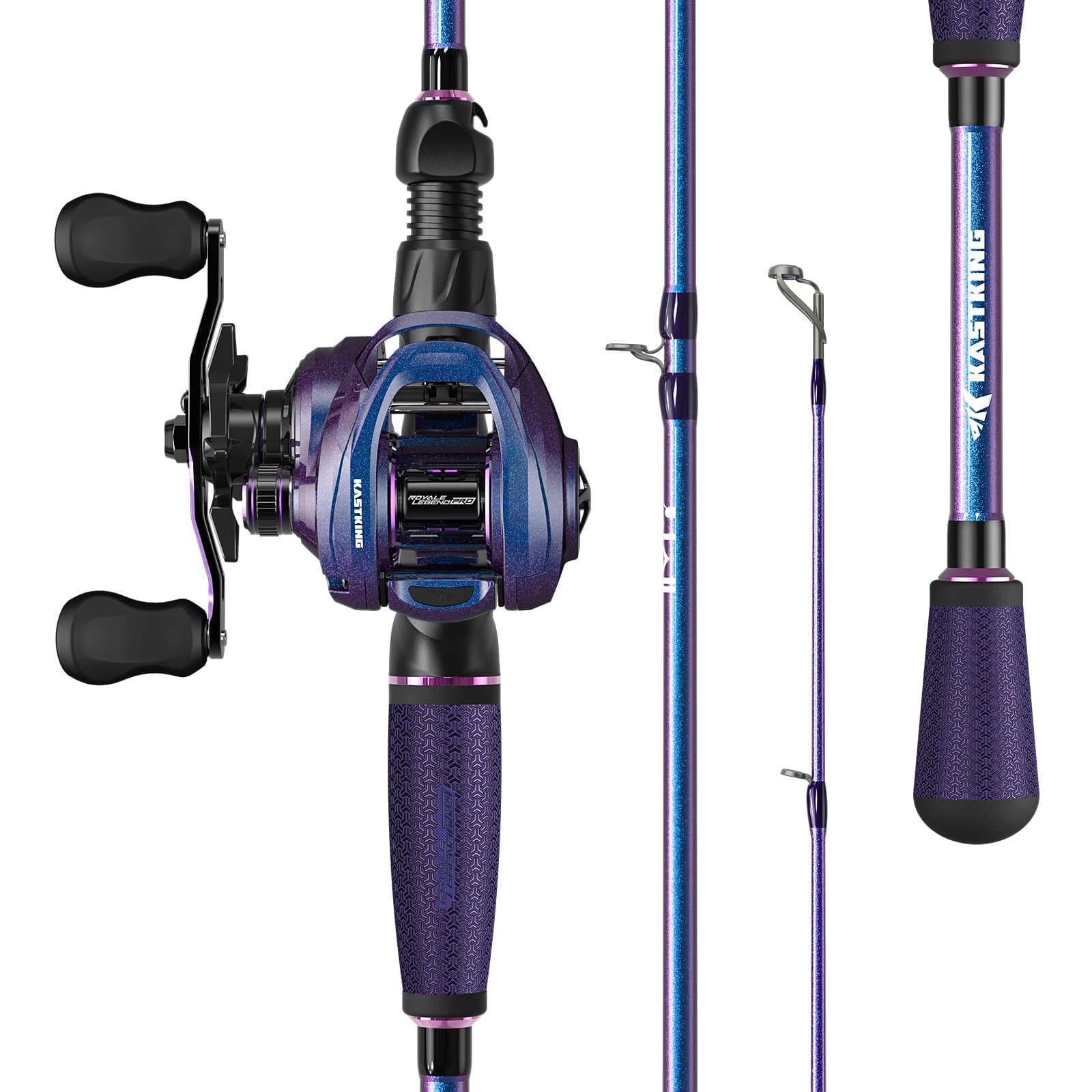 best baitcaster rod and reel for 10 year old Zebco Roam Baitcast Fishing Combo, Right-Hand Retrieve, Blue tac golf grip handles have been added to this exciting series to give anglers enhanced comfort and casting precision. KastKing Royale Legend Pro Baitcaster