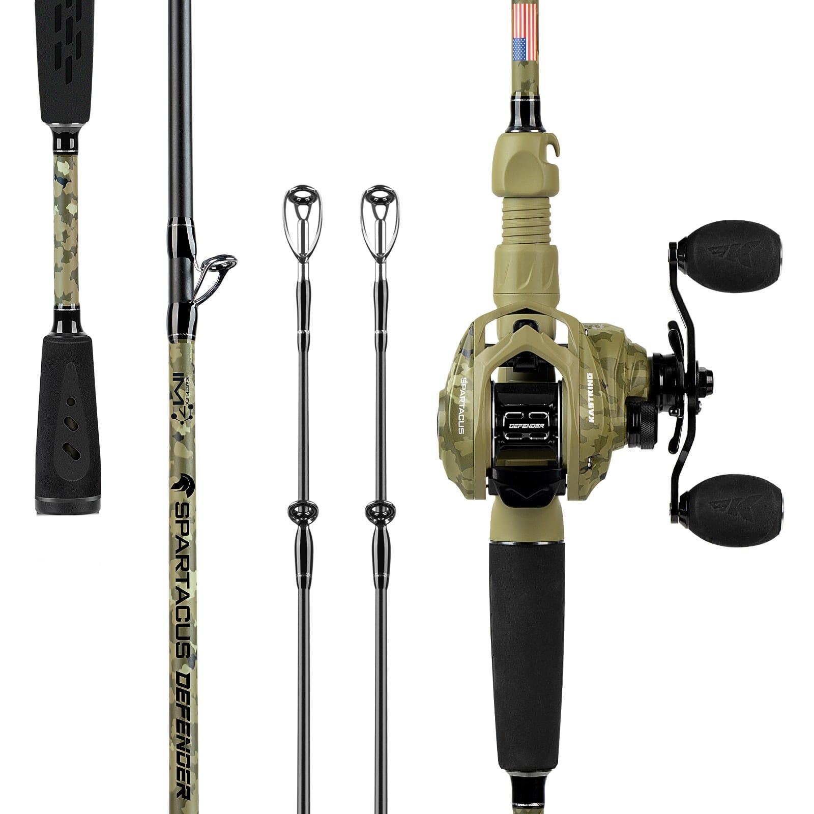 KastKing Spartacus Defender Twin-Tip Baitcaster Rod and Reel Combo
