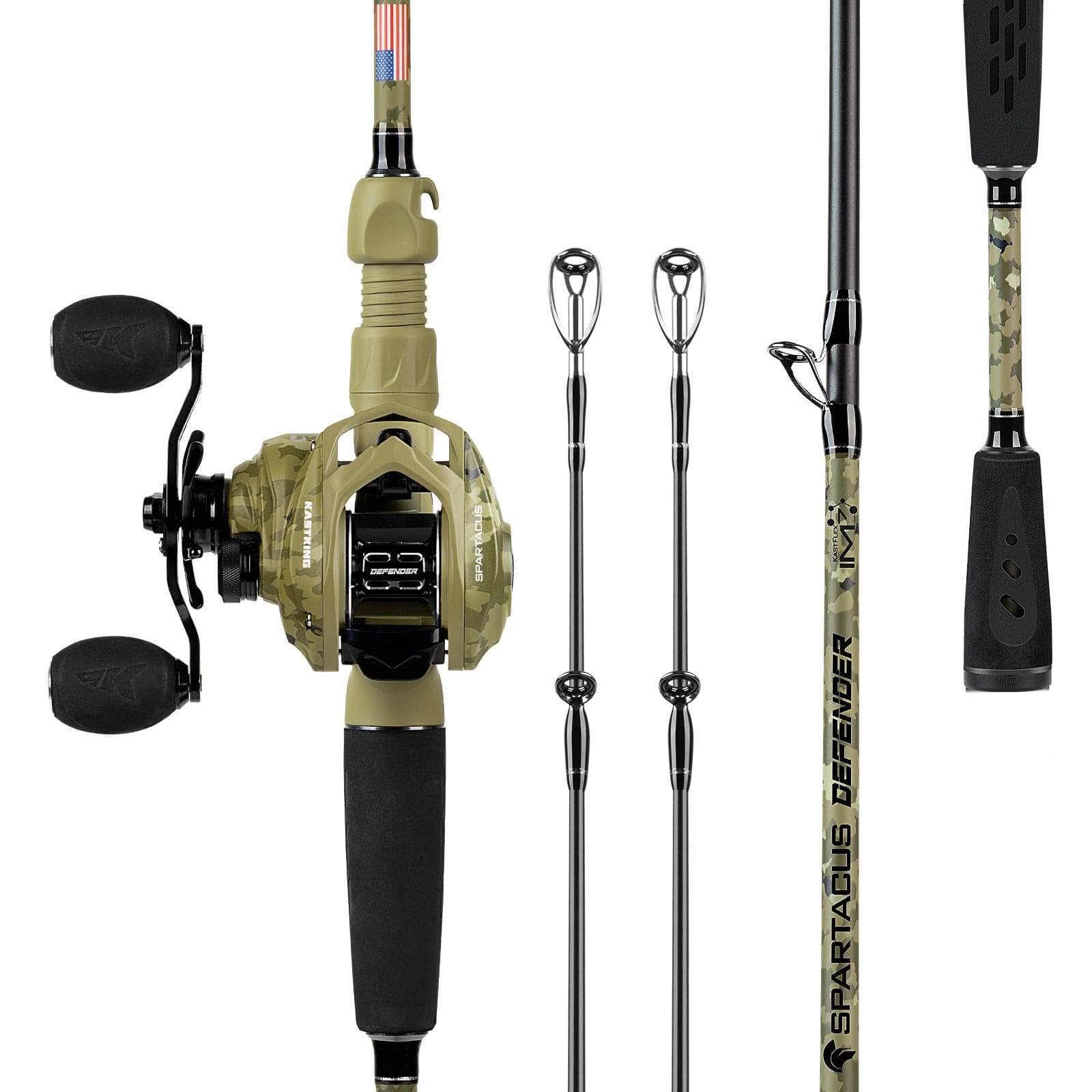 KastKing Spartacus Defender Twin-Tip Baitcaster Rod and Reel Combo