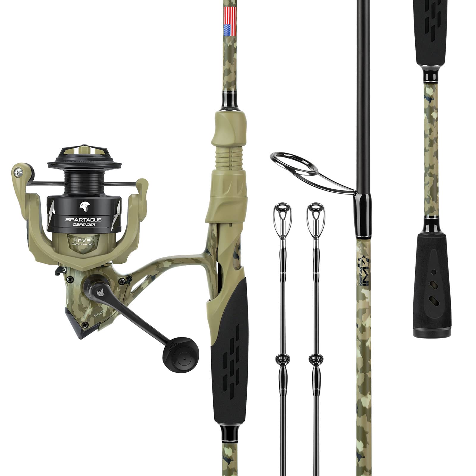 KastKing Spartacus Defender Twin-Tip Spinning Rod and Reel Combo