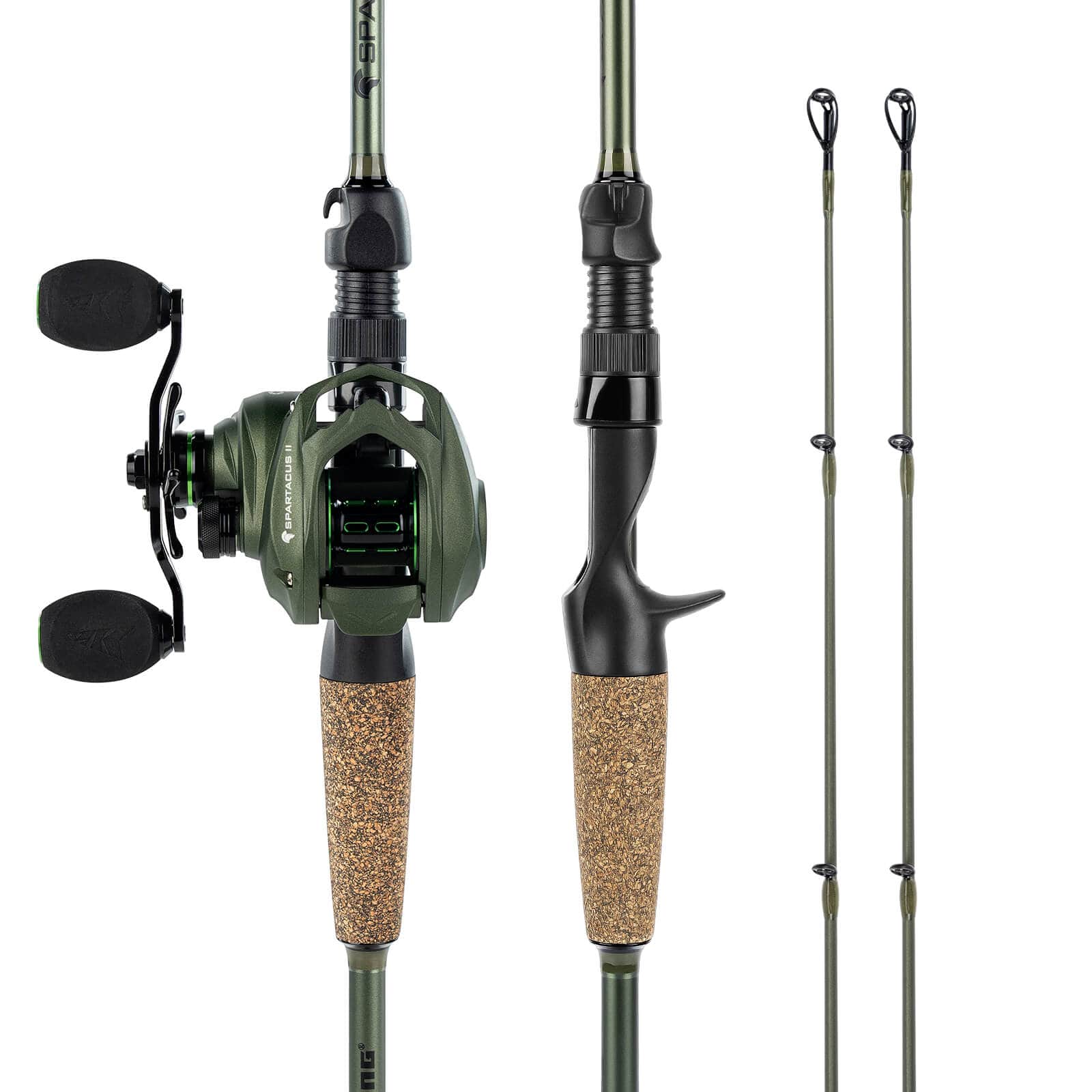 KastKing Spartacus II Twin-Tip Baitcaster Rod and Reel Combo 7'6''/ Fast-Heavy/Right Handed-2pcs KastKing Spartacus II Twin-Tip Baitcaster Rod and Reel Combo 7'6''/ Fast-Heavy/Right Handed-2pcs