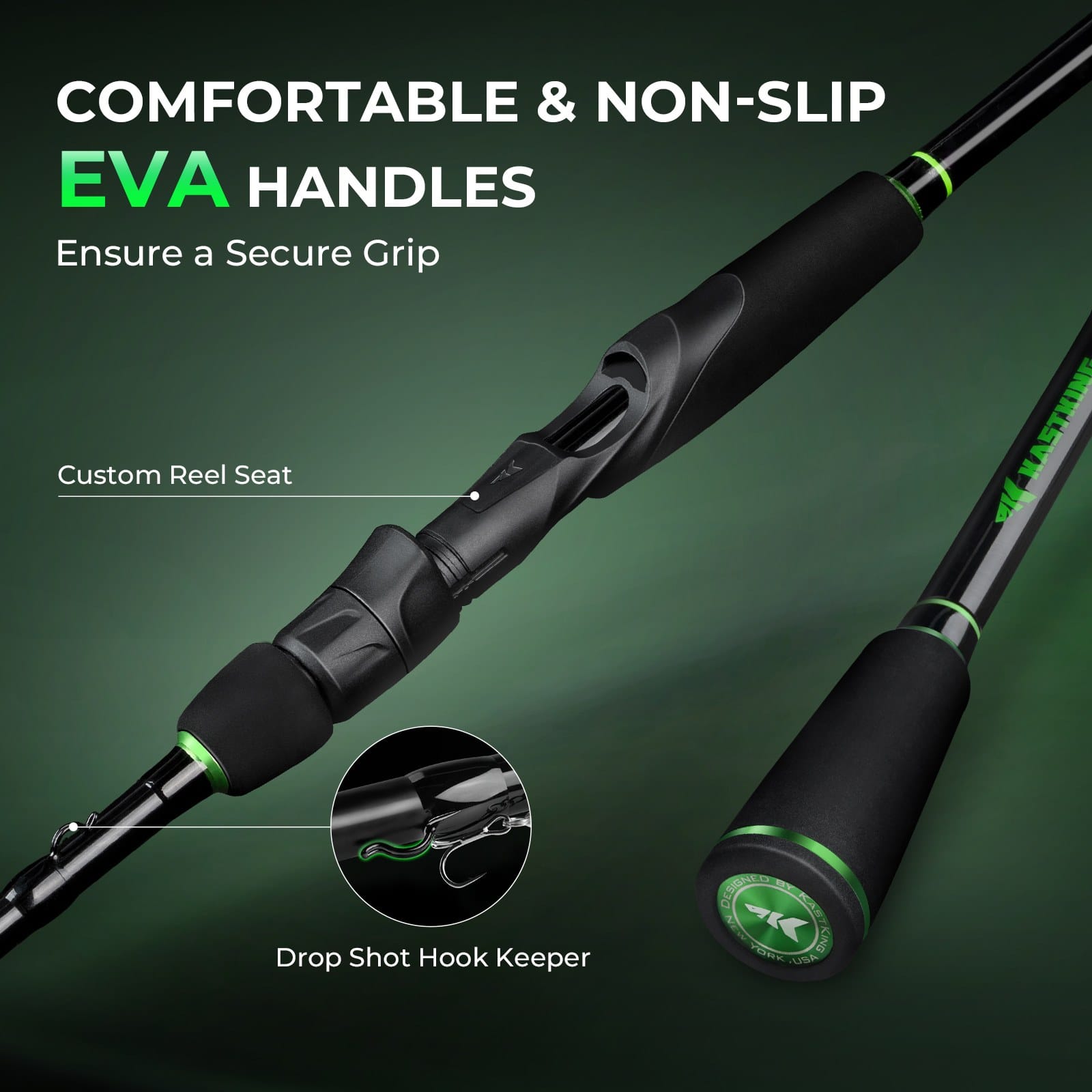 bass pro viper baitcast combo KastKing Zephyr Dual-tip Spinning Fishing Rod and Reel Combo Green