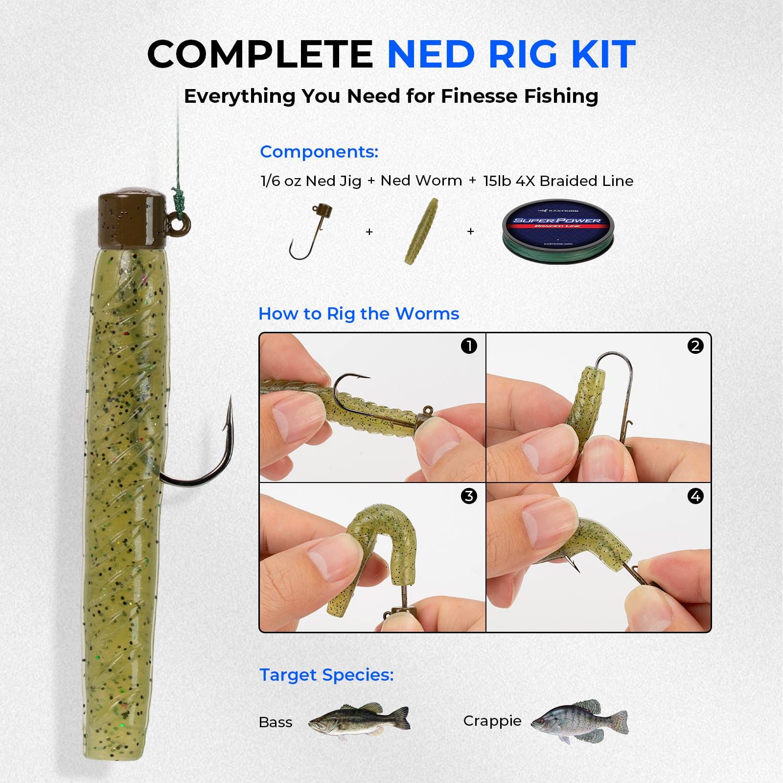 KastKing Superpower Braided Fishing Line and Lure Kit