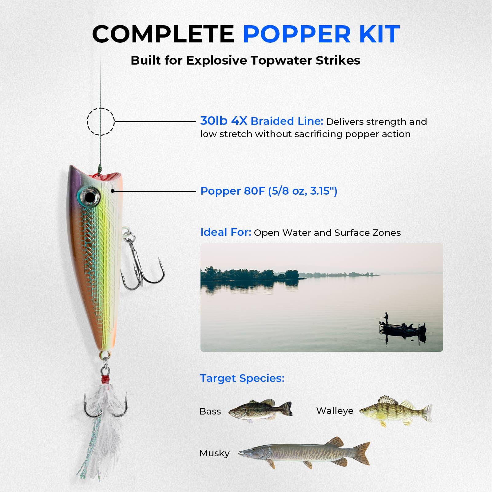 KastKing Superpower Braided Fishing Line and Lure Kit