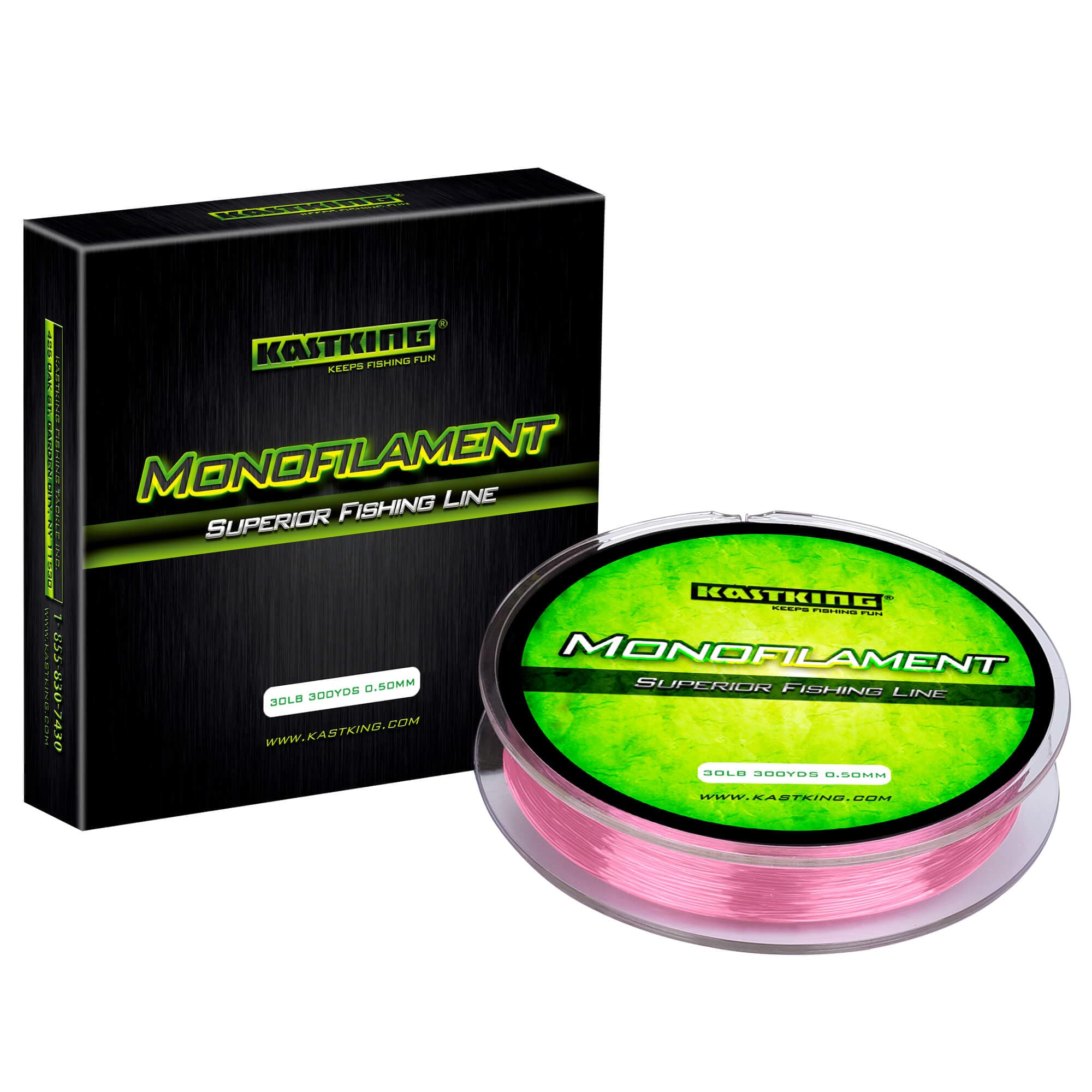 KastKing World's Premium Monofilament Fishing Line 300 yards Pink Shocker / 300 Yds / 12 lb