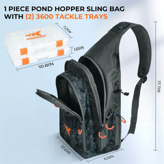 KastKing Pond Hopper Fishing Sling Tackle Storage Bag with 2pcs Tackle Box