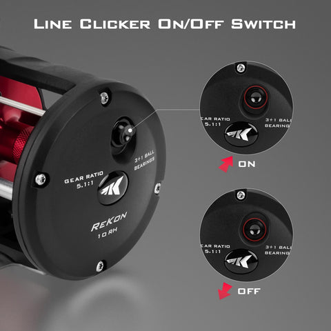 KastKing ReKon Line Counter or Level Wind Trolling Fishing Reel
