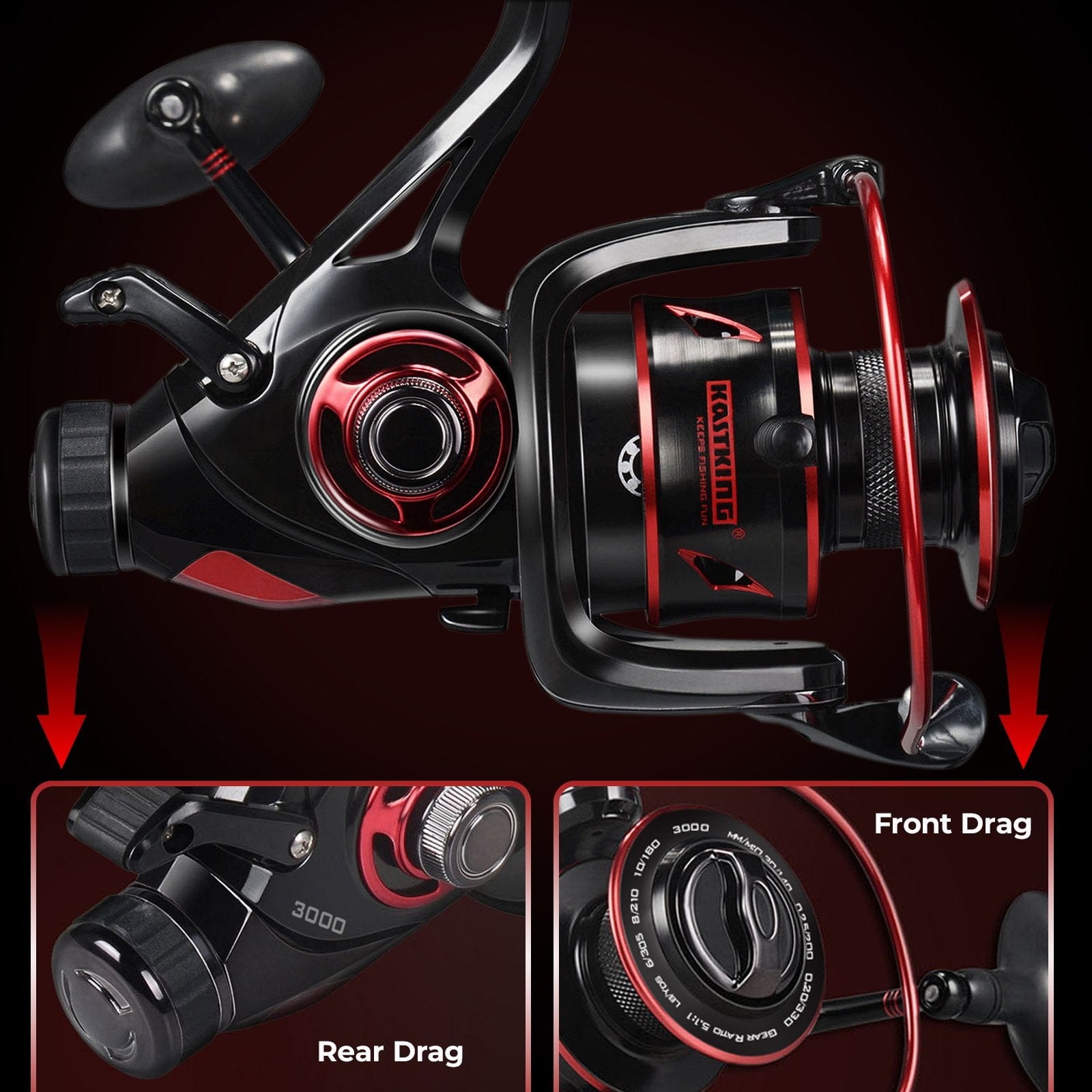 best rear drag fishing reel KastKing Sharky Baitfeeder III Spinning Reel