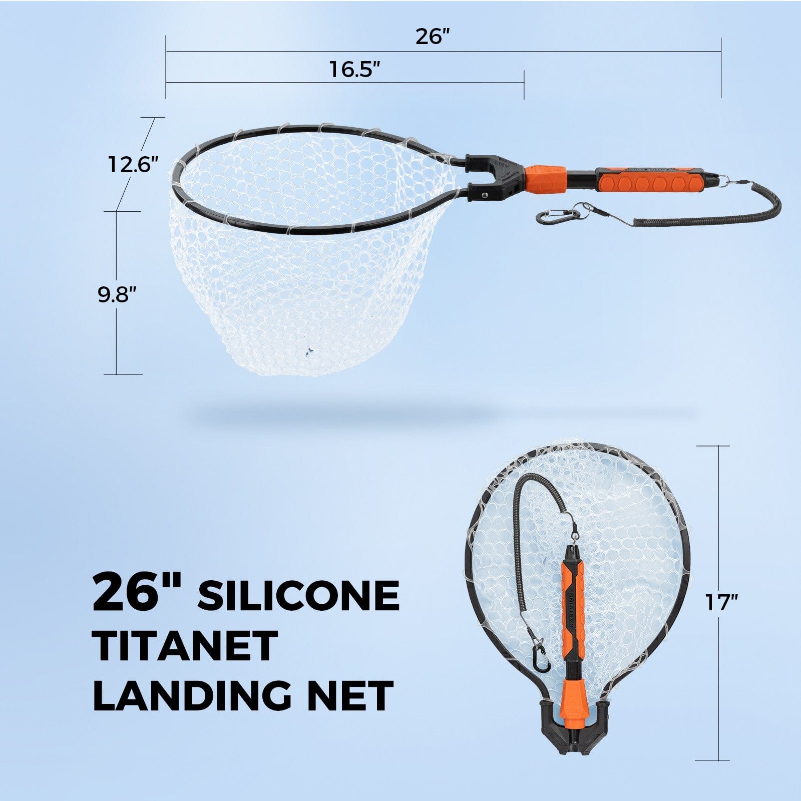 compact telescopic fishing net KastKing Titanet Fishing Net Silicone Net / 16.5'' | 12.6''