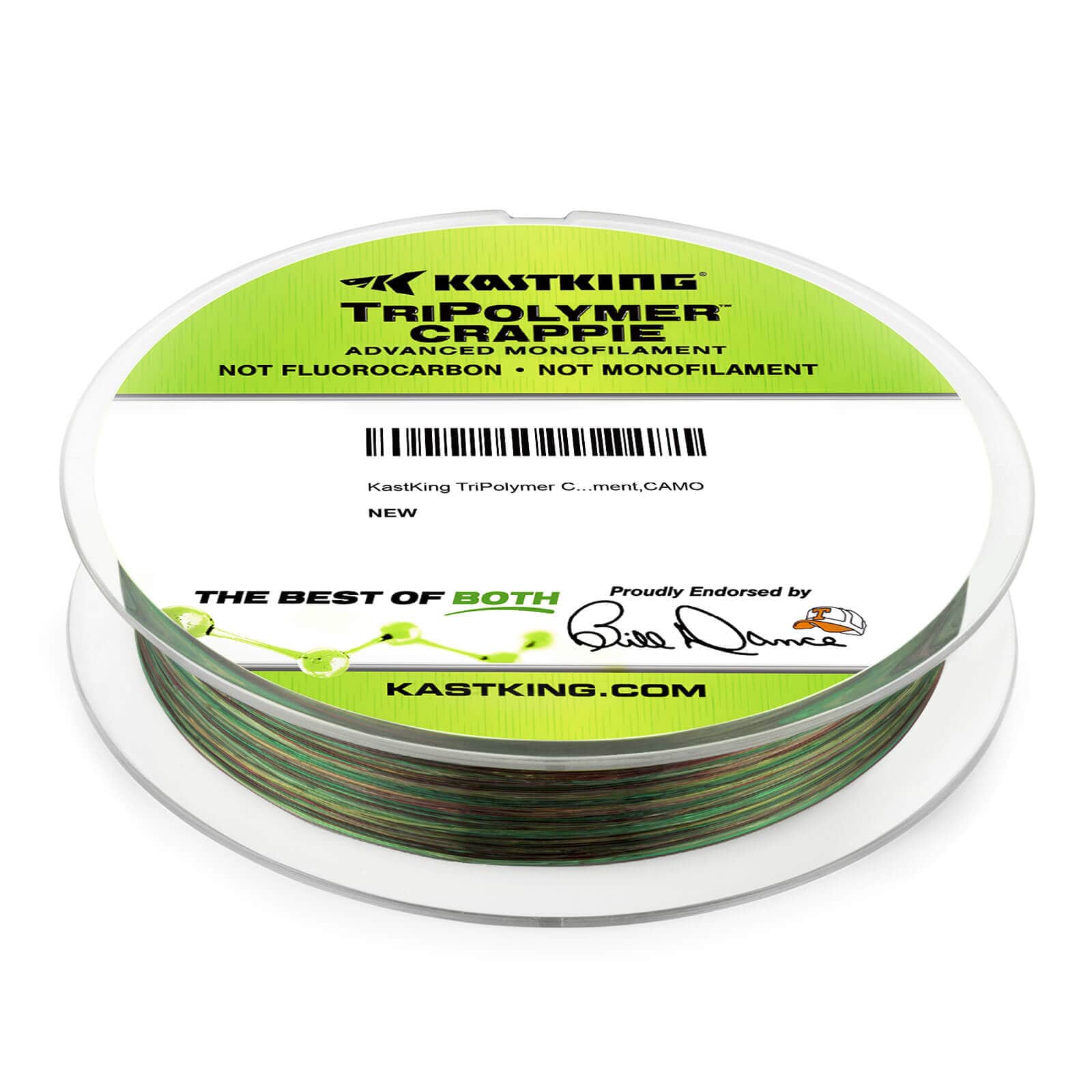KastKing TriPolymer Crappie Advanced Monofilament Fishing Line - Camo / 300  YDS / 2 LB