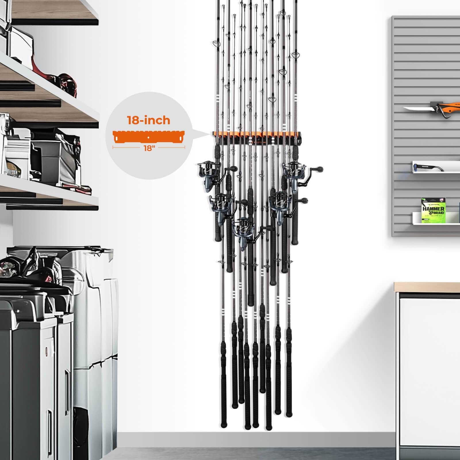fishing rod holders for storage upright KastKing Patented V15 Vertical Fishing Rod Holder