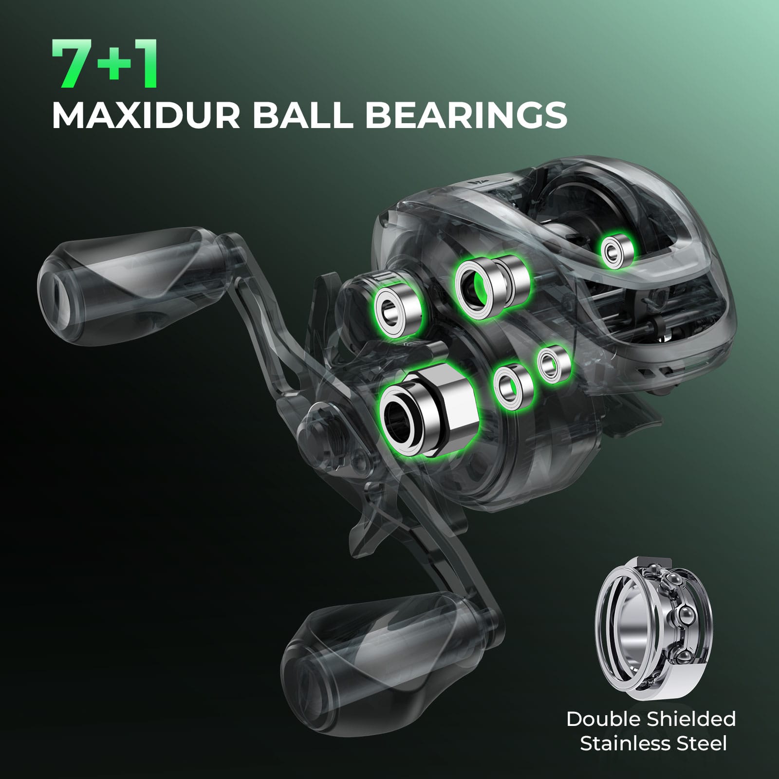 KastKing Zephyr Dual-tip Baitcaster Rod and Reel Combo Green