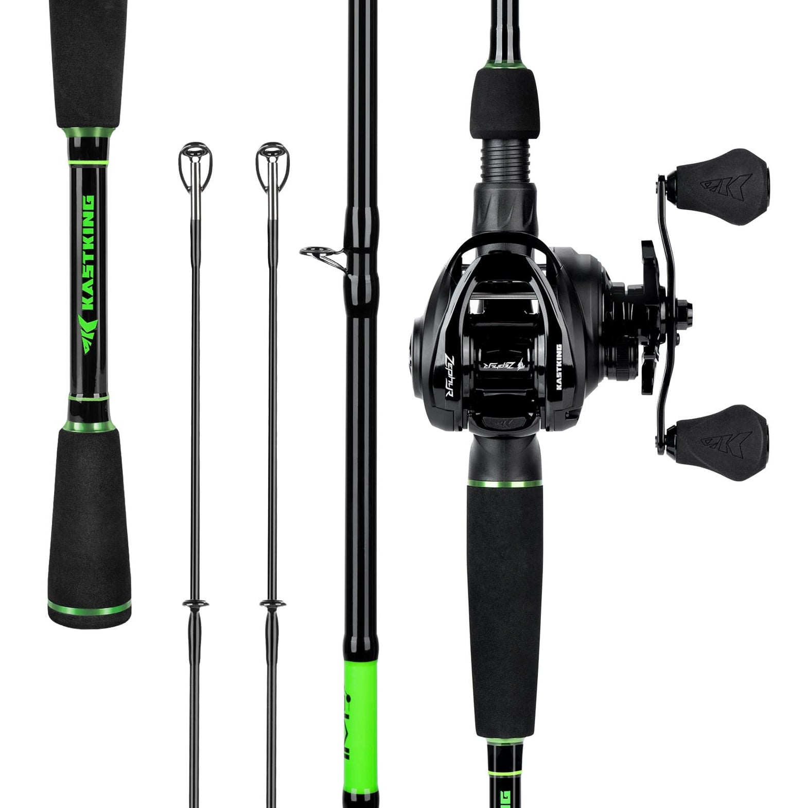 2009 baitcaster combo models Kilitn Fishing Rod and Reel Combo, Baitcasting Baitcast Reel, 6 Foot 7 Foot 2-Piece, Durable Fiberglass Wrapped Carbon Fiber Rod with Comfortable EVA Handle (Left-Hand Reel way clutch bearing and a durable graphite frame and side plates Casting Combos | KastKing