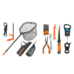 KastKing Brutus Foldable Extendable Fishing Net and ToughTide Fishing Tool Kit Combo