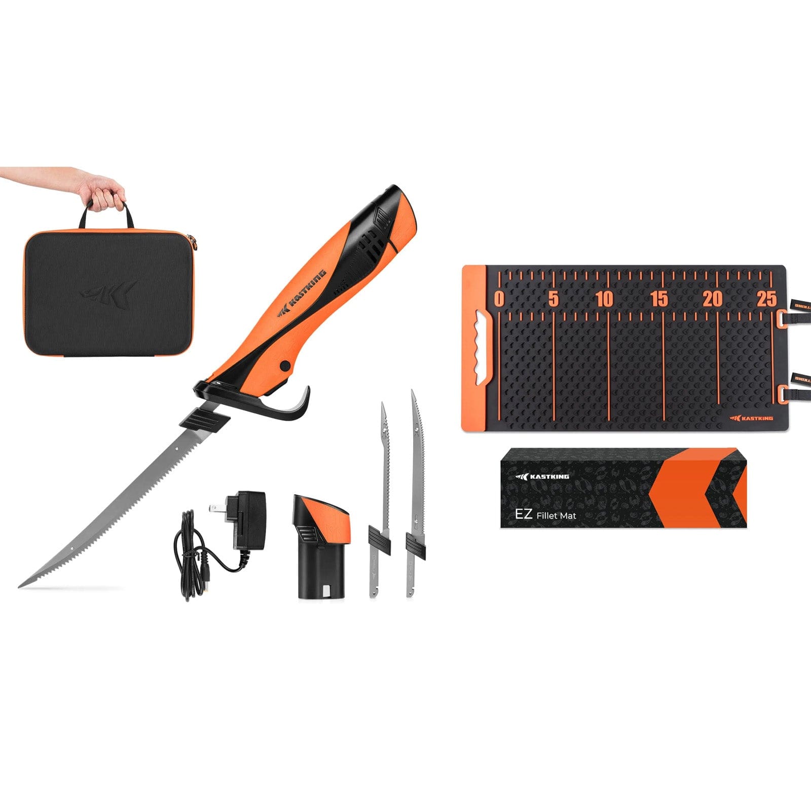 KastKing Speed Demon Pro Lithium-ion Electric Fillet Knife and EZ Fillet Fish Fillet Mat Combo