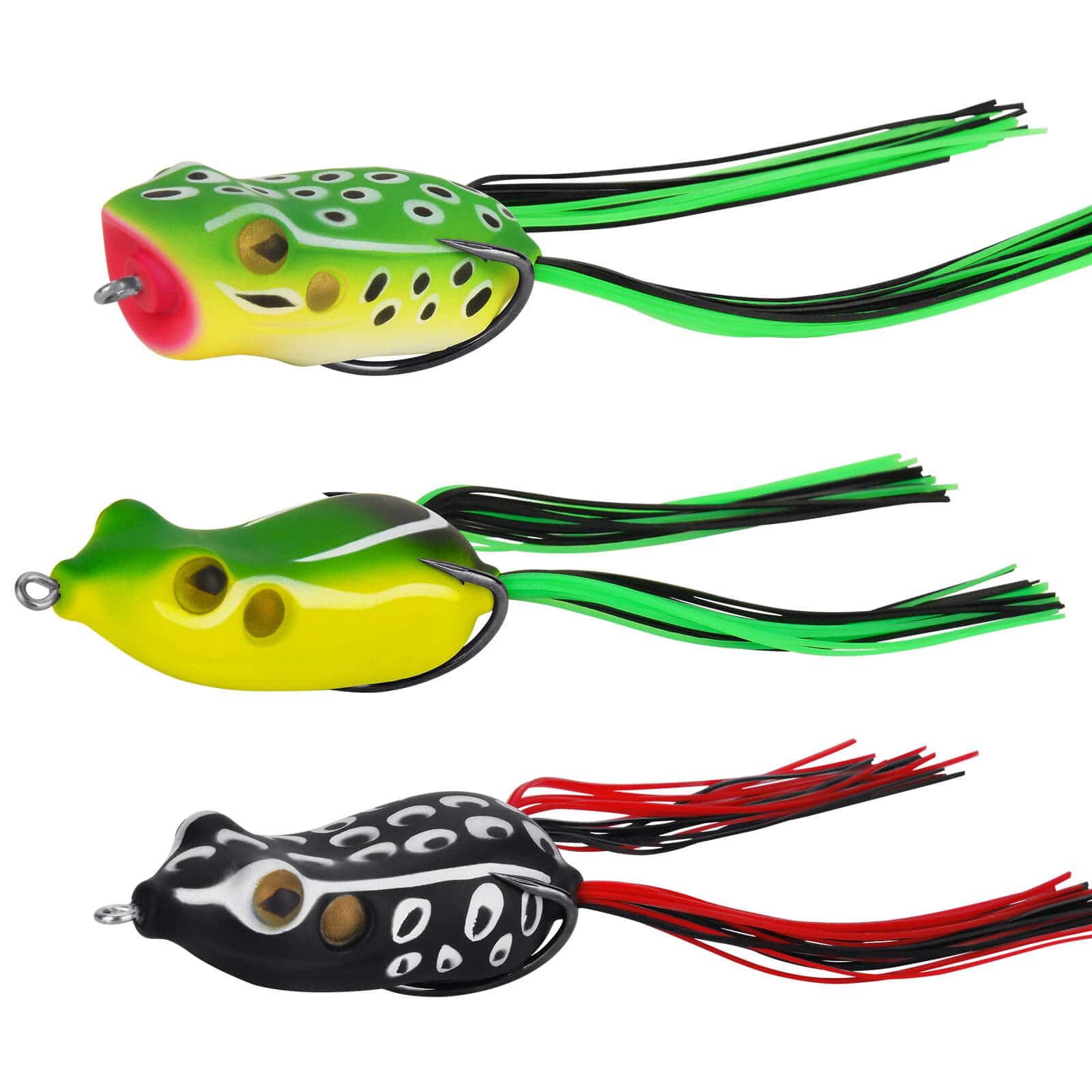 Frog Lure, Frog Fishing Set, with Fishing Hooks +Connectors Frog Lure Kit,  Fish Tackle Frog Baits, 13X6.5X2.2Cm Sea/Fresh Water for Fishing Lover