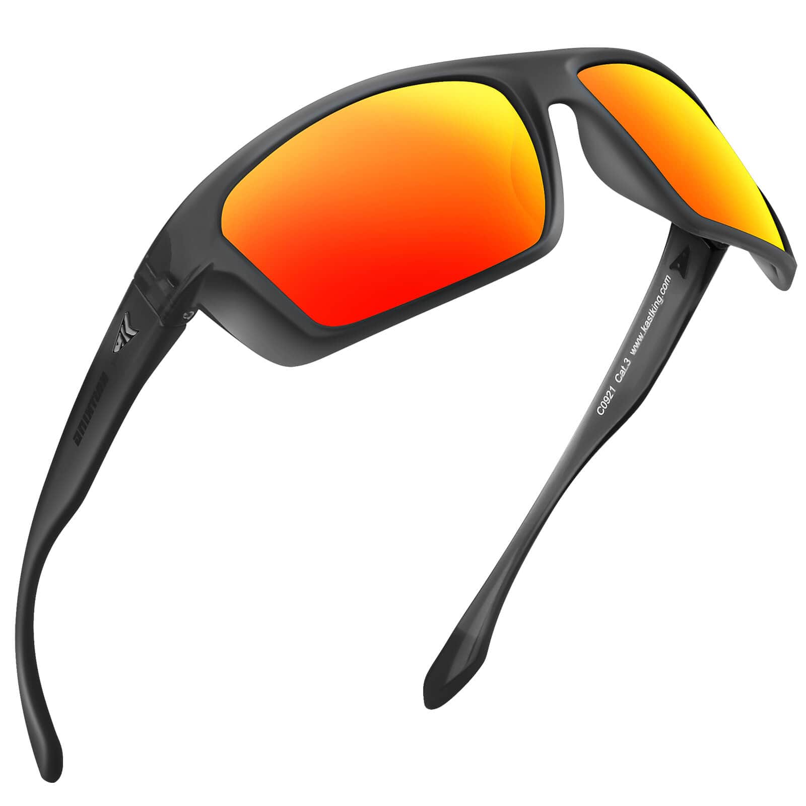 KastKing Huzzah Polarized Sport Sunglasses - Matte Smoke Crystal/Brown -  Scarlet Mirror
