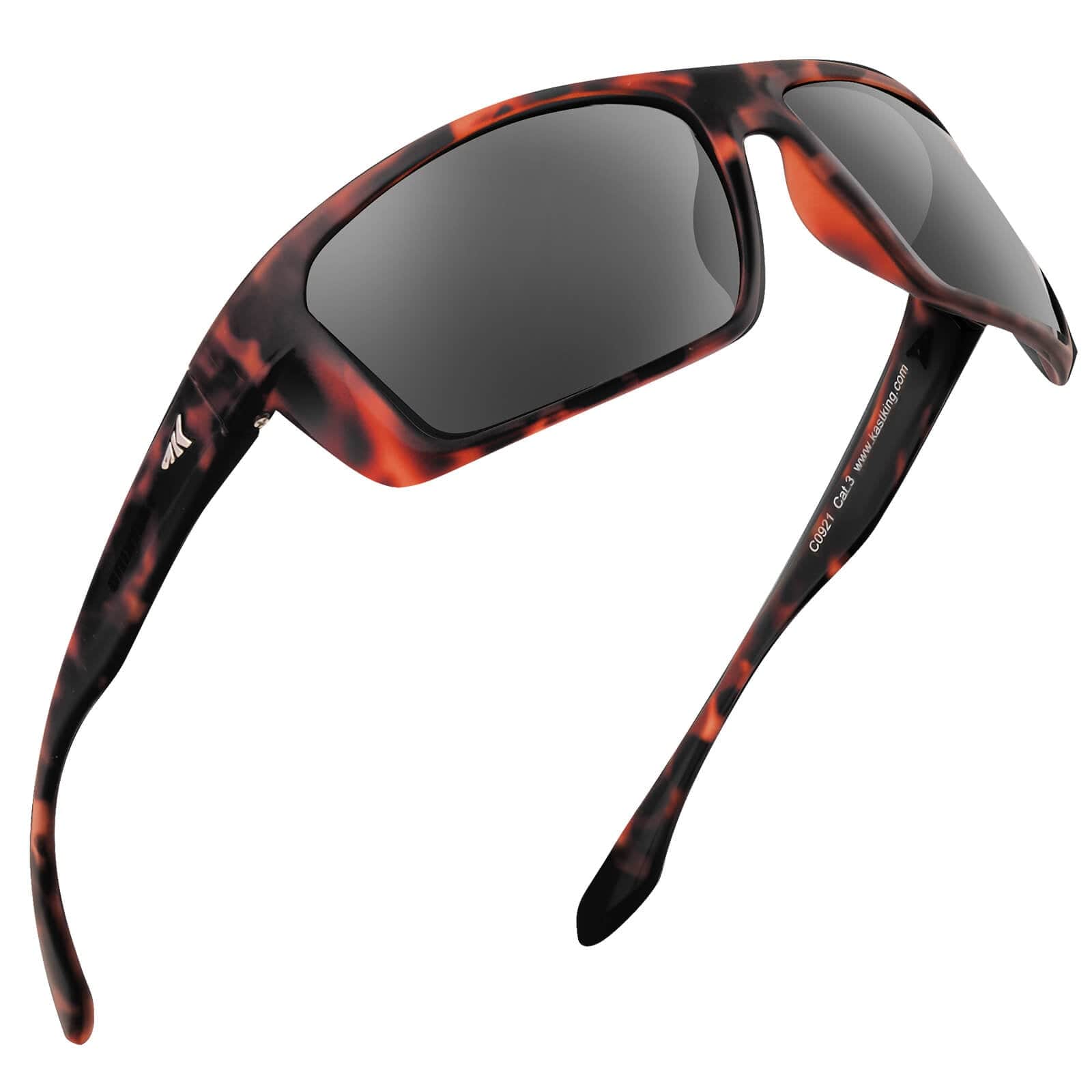 KastKing Huzzah Polarized Sport Sunglasses - Matte Demi/Smoke
