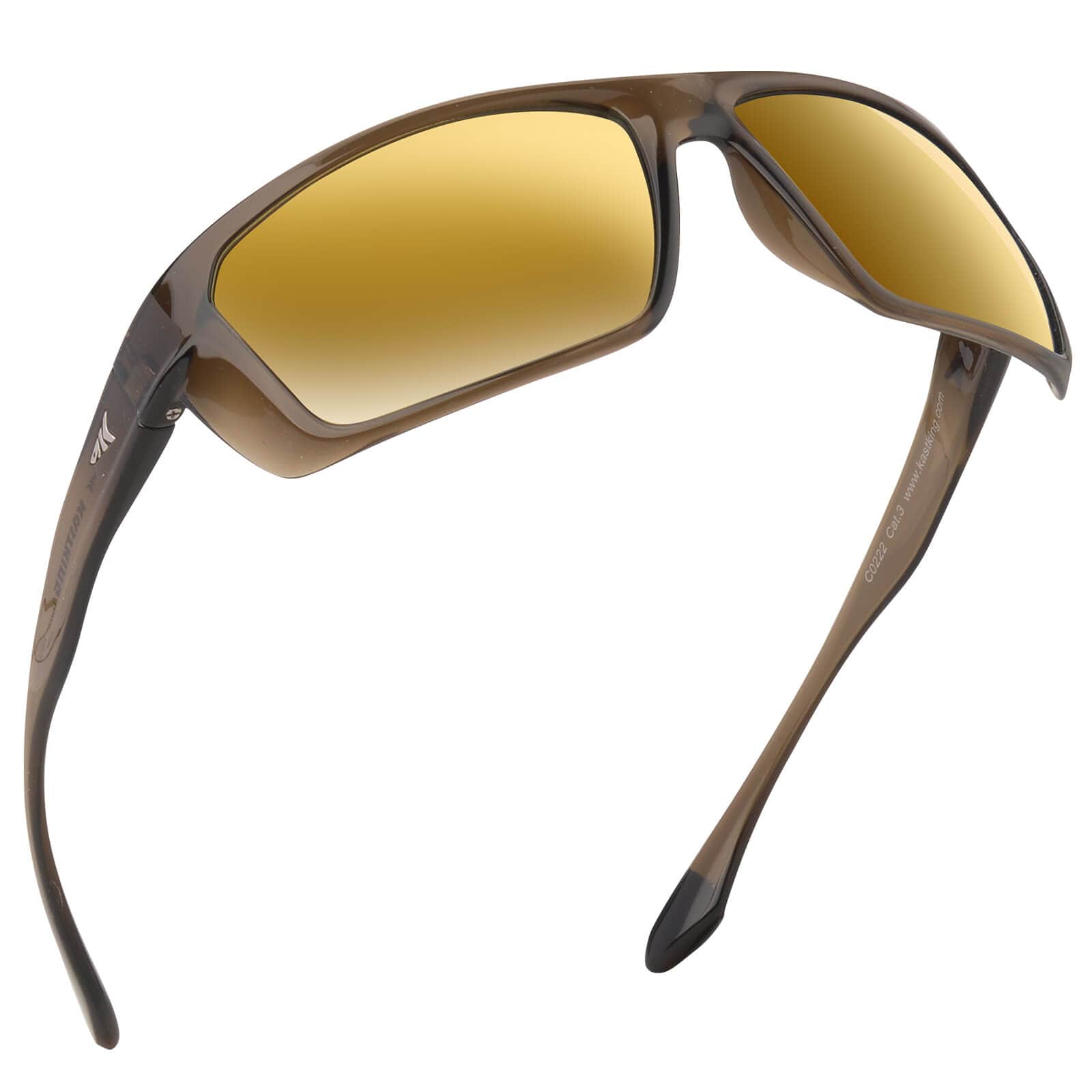 KastKing Huzzah Polarized Sport Sunglasses - Gloss Tal Dark Olive/Green -  Glod Mirror