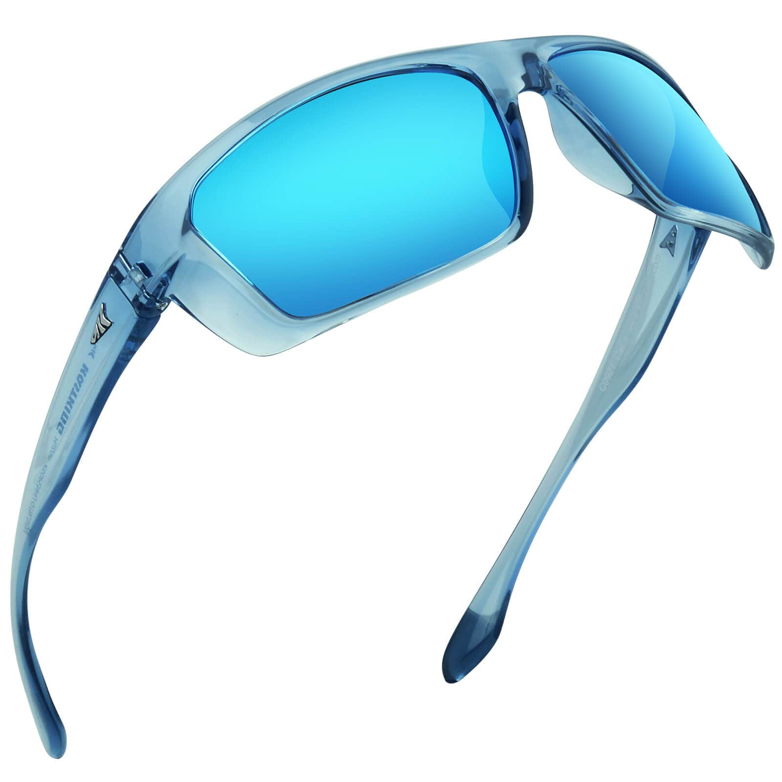 KastKing Huzzah Polarized Sport Sunglasses - Gloss Tal Light Blue/Smoke -  Ice Blue Mirror