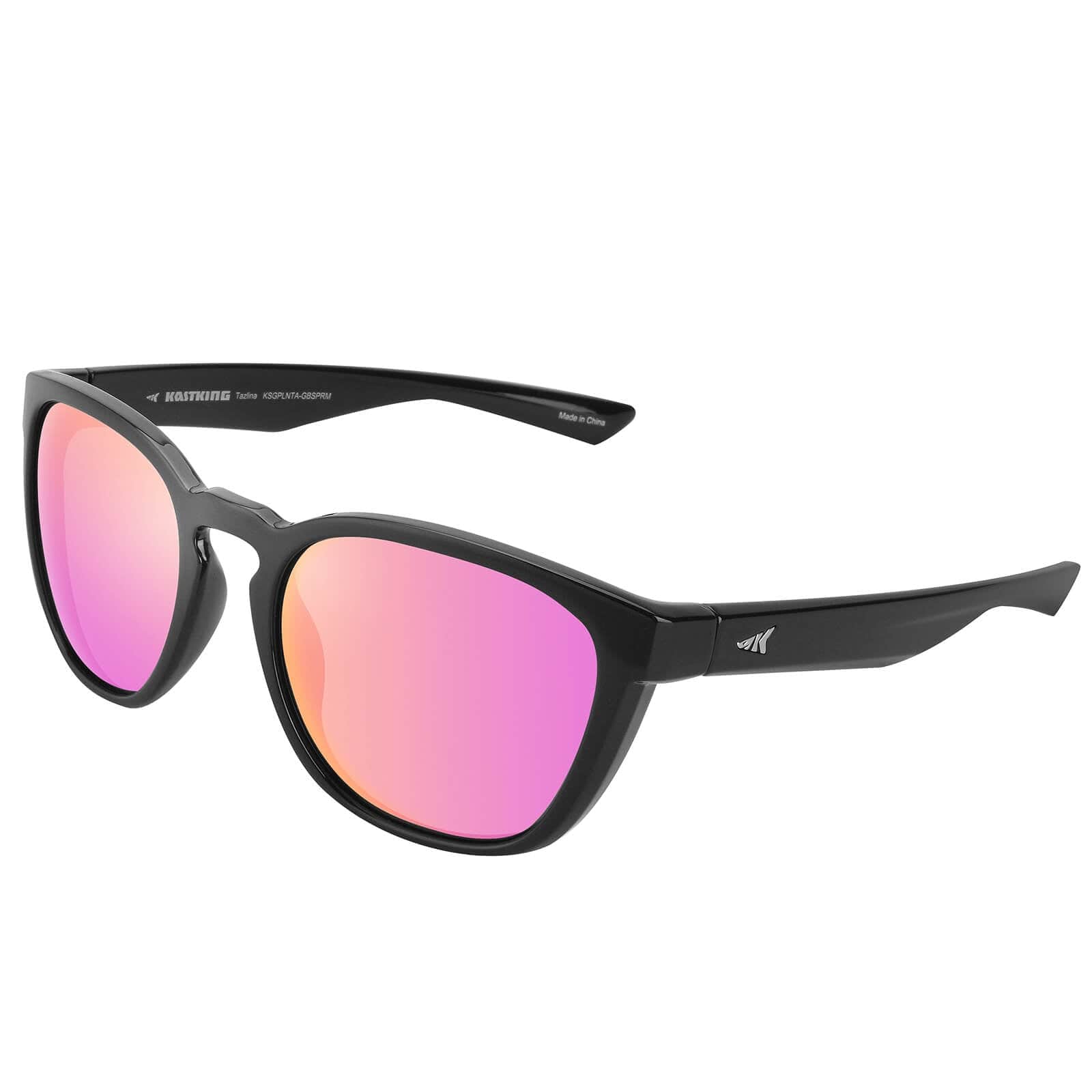 KastKing Tazlina Polarized Sport Sunglasses - Gloss Black-Smoke -Lavendar  Mirror