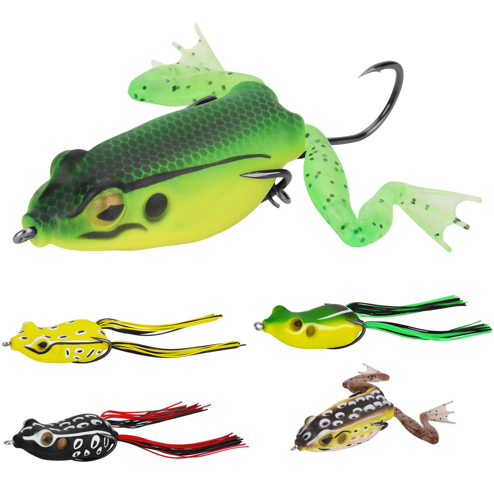 MadBite 3/5 Pack Frog Fishing Lure Kits - D: 5 Pack Frog Kits