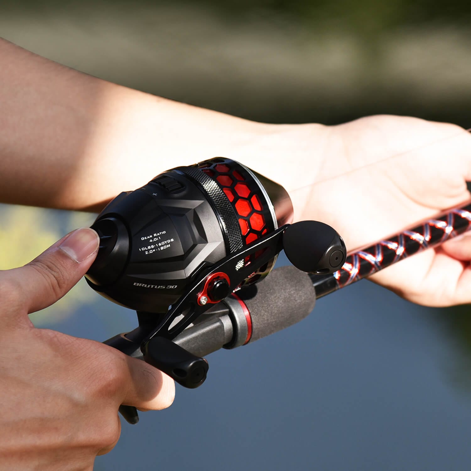 drill fishing reel KastKing Spincast Fishing Reel,High Speed 4.0:1 Gear Ratio, Includes Monofilament Line-Brutus