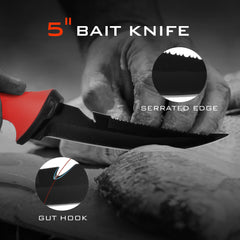 KastKing Intimidator Bait Knife and Fillet Knives with Sharpening Steel