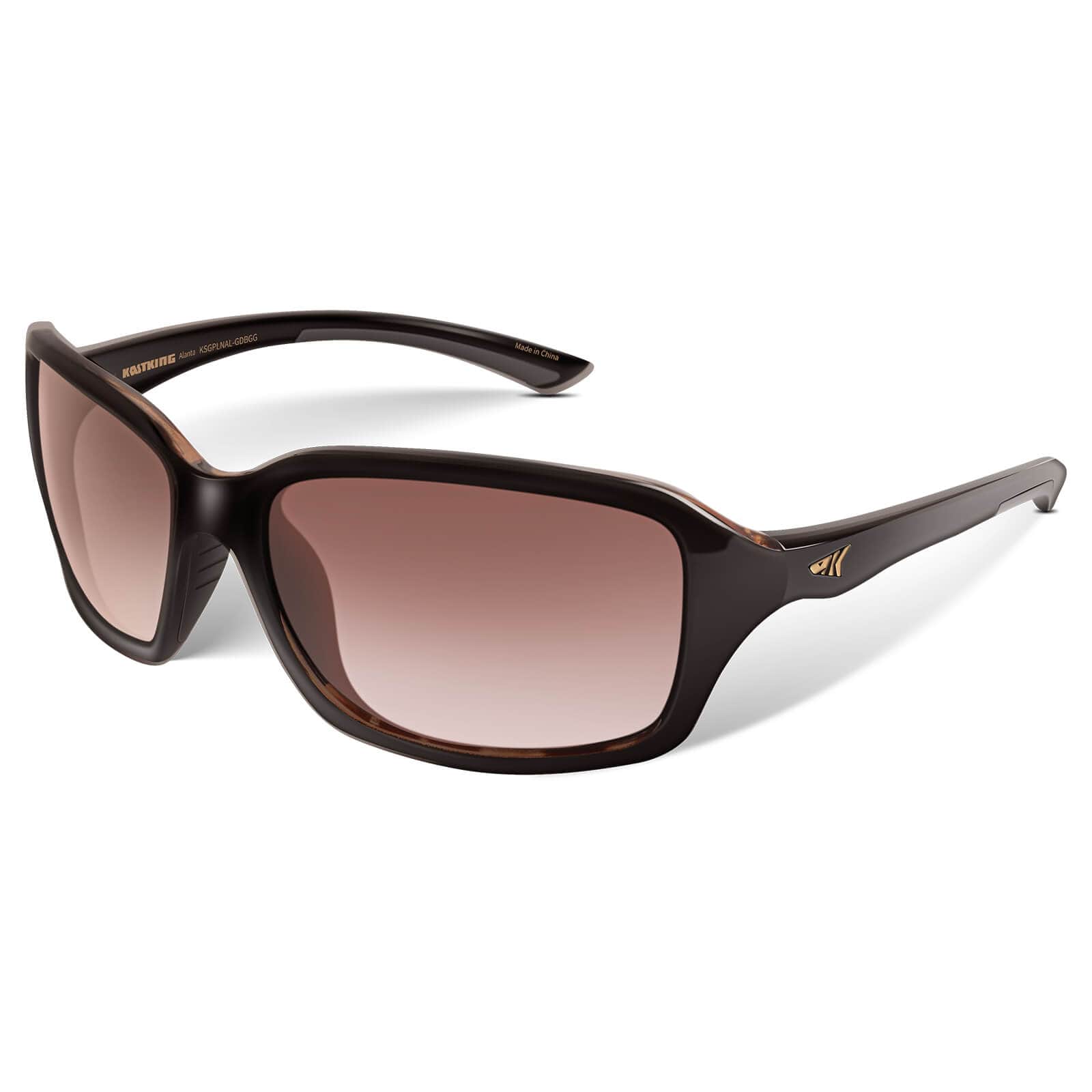 KastKing Alanta Polarized Sport Sunglasses - Gloss Amber Demi/Dark Brown |  Brown Gradient - Gold Mirror