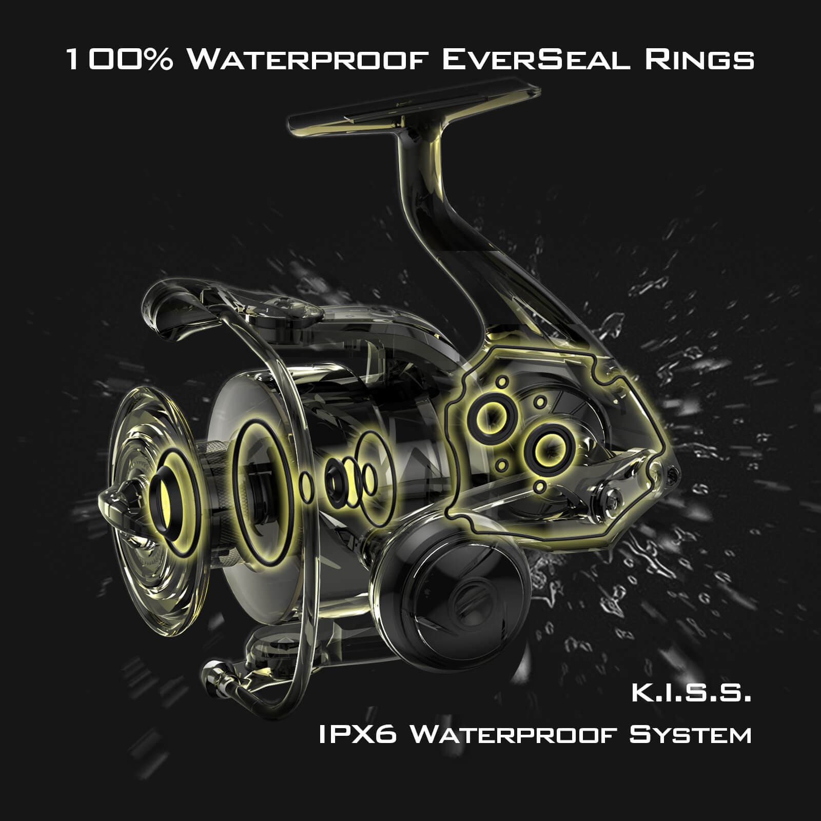 KastKing Kapstan Elite Saltwater Spinning Reel - 3000/Automatic Bail / 5.7:1