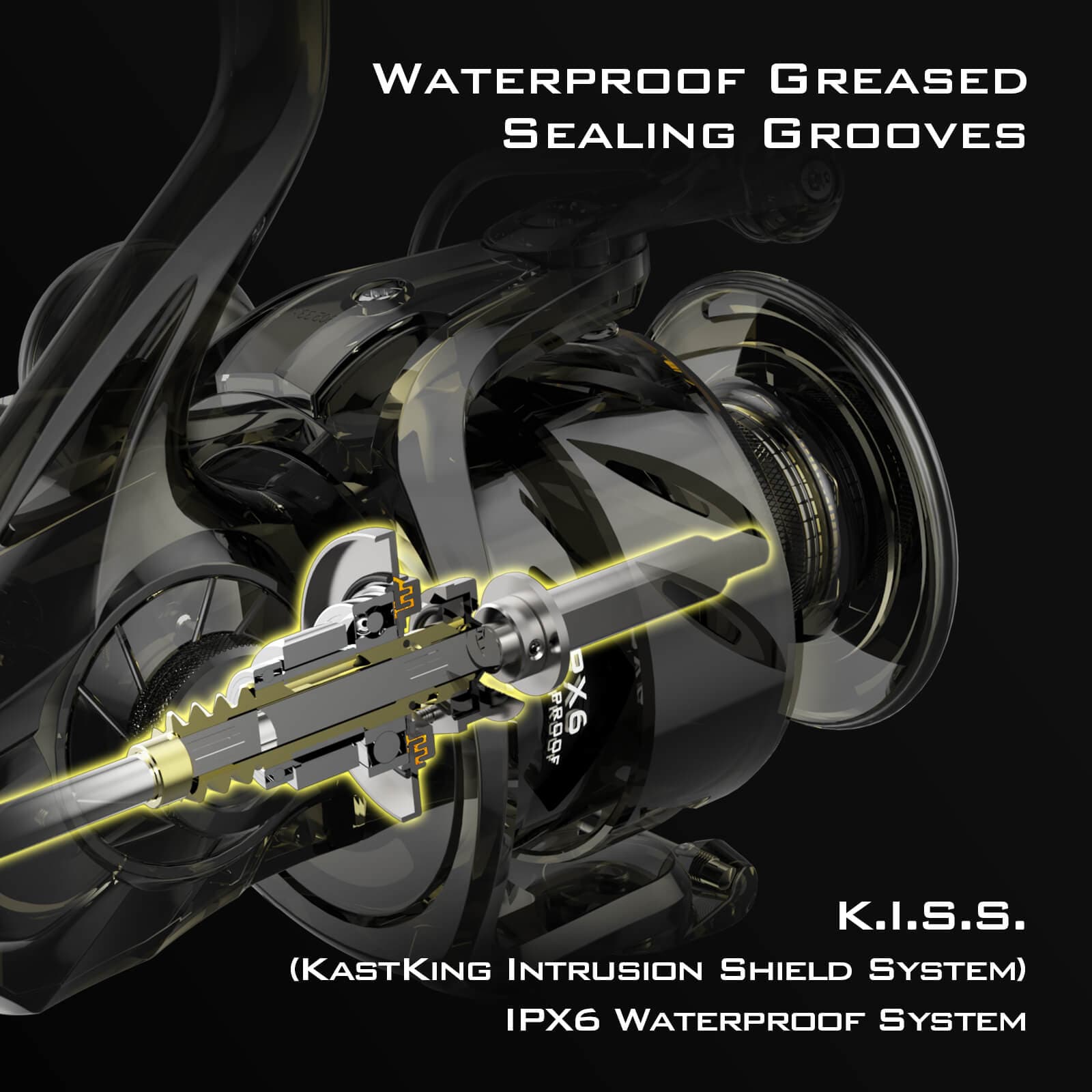 KastKing Kapstan Elite Saltwater Spinning Reel - IPX6 100% Waterproof – Up to 55lbs Max Drag Big Game Fishing Reel