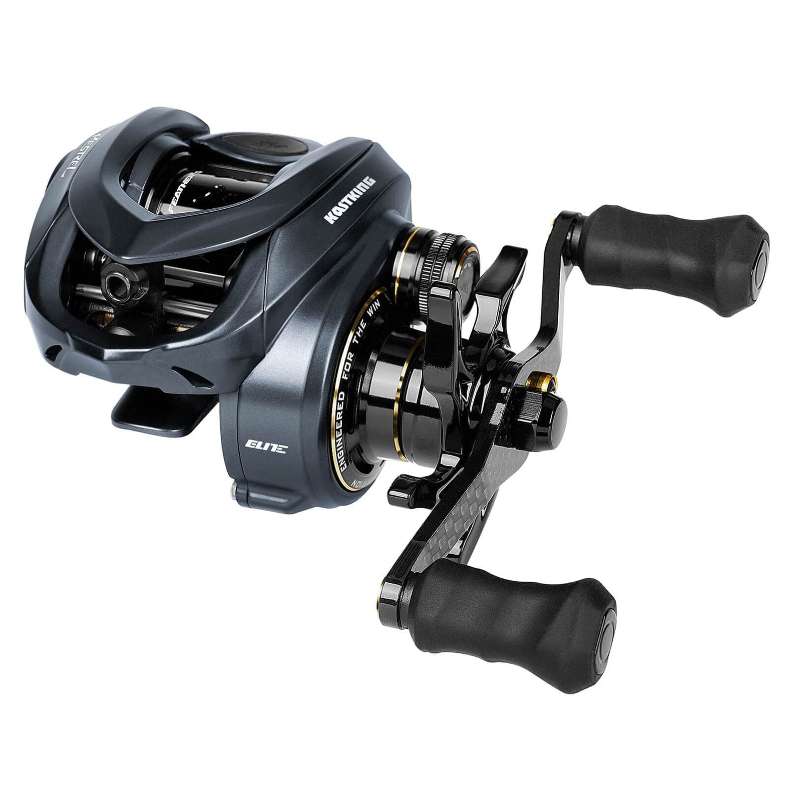 2018 top baitcasting reels HAUT TON Vortex Fishing Reels, Saltwater Inshore Surf Trolling Reel, Round Baitcaster Reel Up to 44LBS Powerful Max Drag, Conventional Reel for Catfish, Musky, Salmon(Gold, 40 Right Hand) Best Baitcasting Reels For 2026
