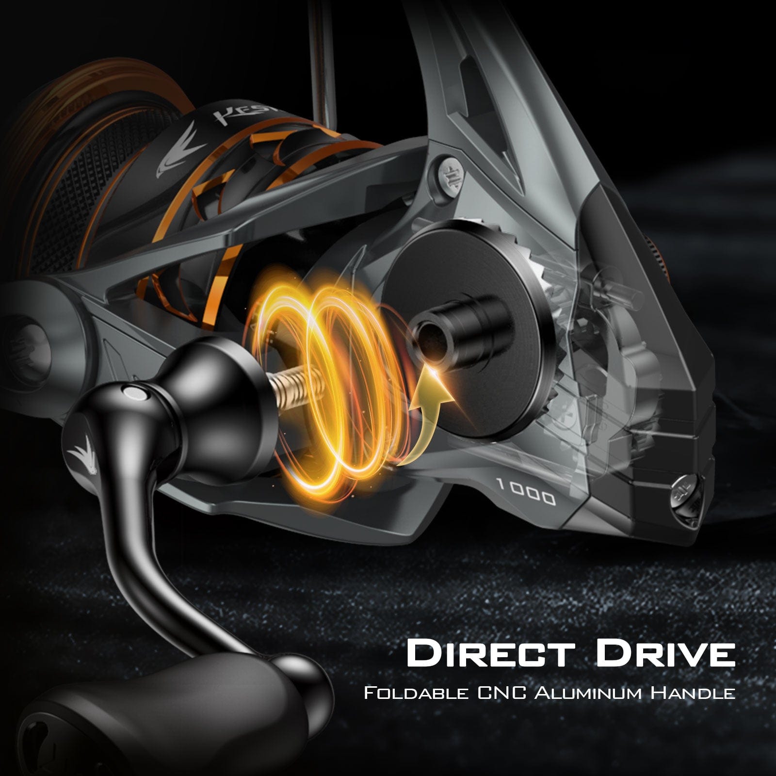 direct drive reel fishing KastKing Kestrel 1000 Spin Finesse System Ultralight Spinning Reel