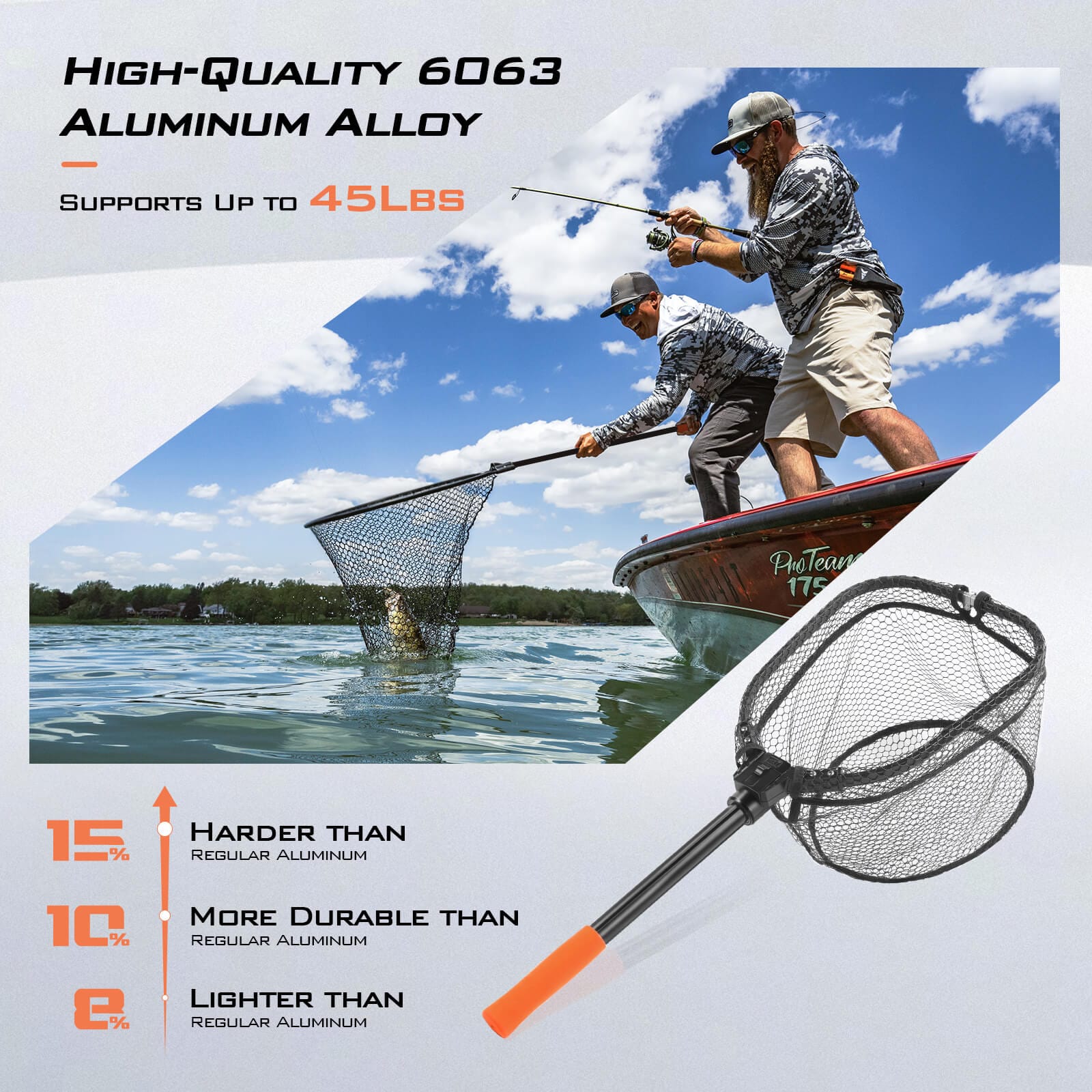 Aluminum Alloy 80cm Retractable Fishing Net Telescoping Foldable