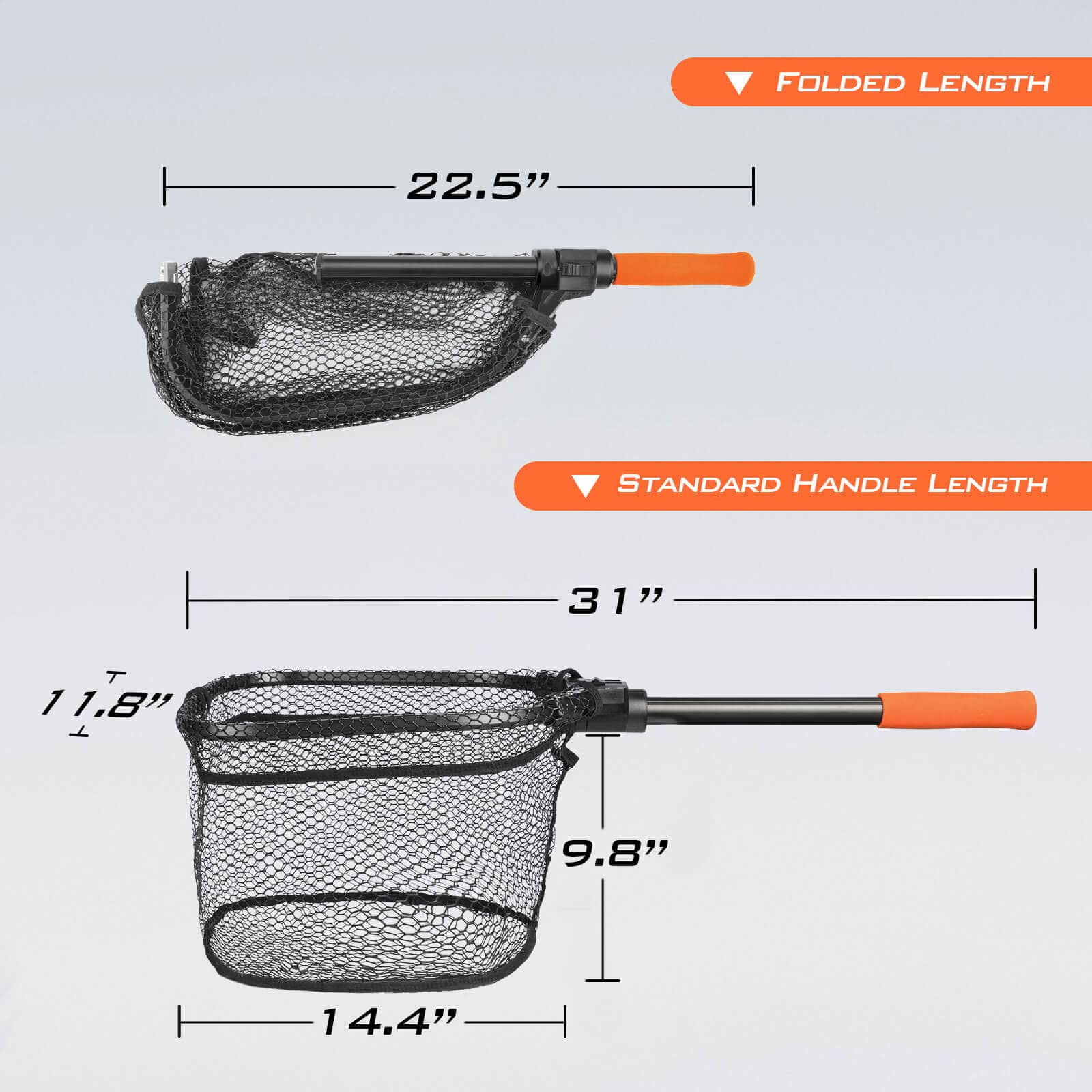 Foldable Fish Landing Net with Portable Telescopic Pole Handle for Easy  Transportation and Storage, Fishing Net Folding Fly Fishing Net for  Freshwater