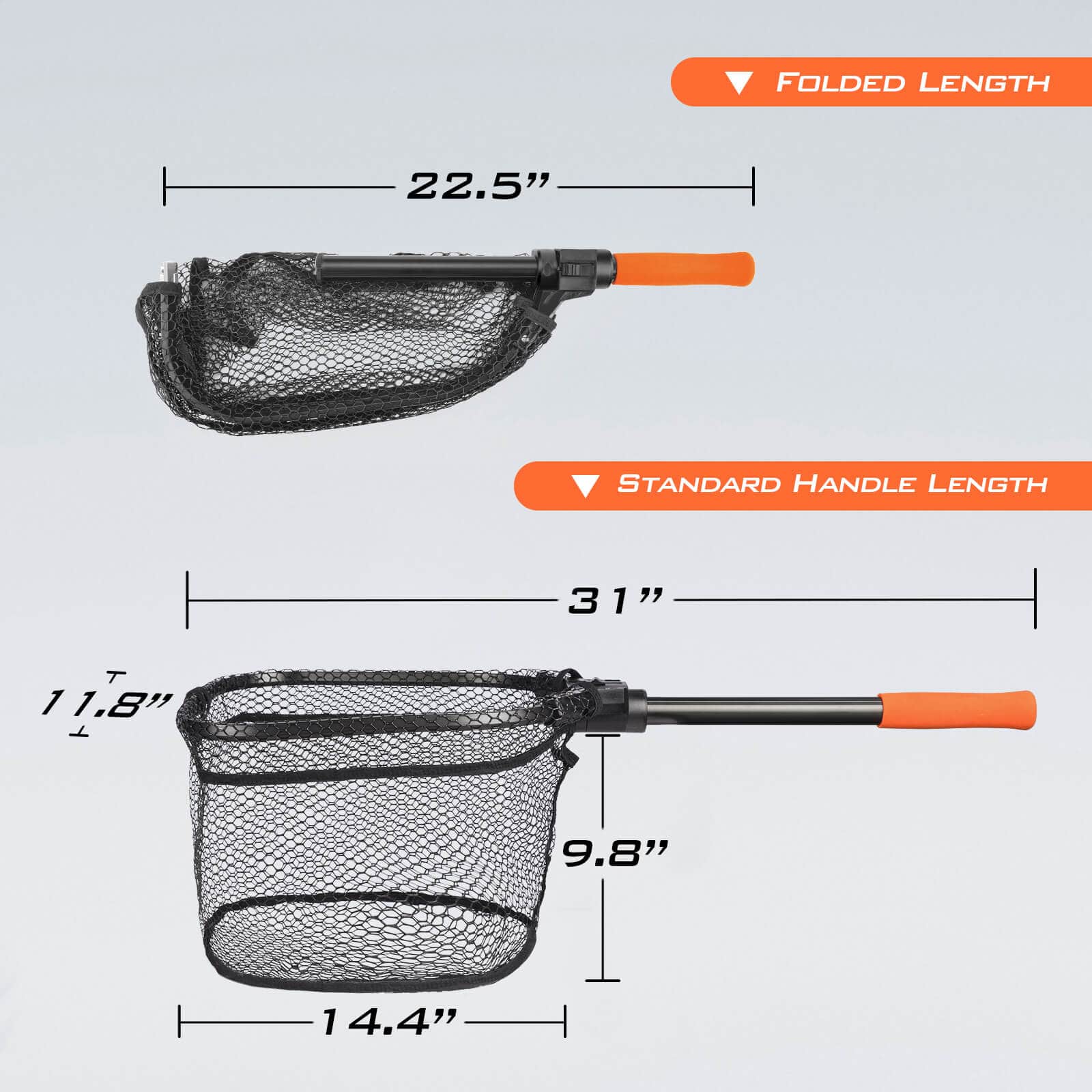 extendable fly fishing nets Promar Trophy Series Collapsible Landing the net folds compactly for convenient storage and transport PLUSINNO Fly Fishing Net, 16"