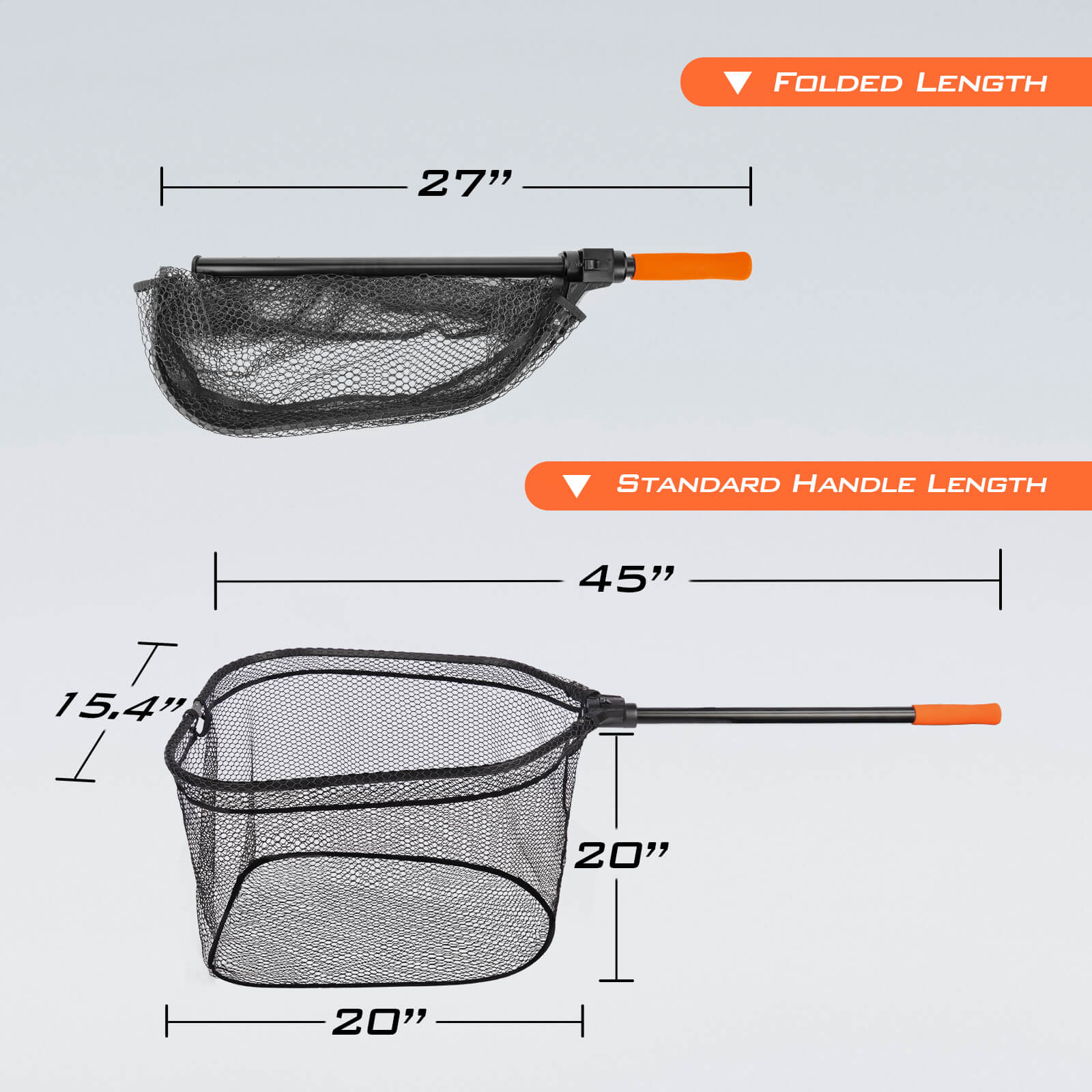 KastKing Brutus Foldable Extendable Fishing Net - PVC net / 45 | 15.4 |  20
